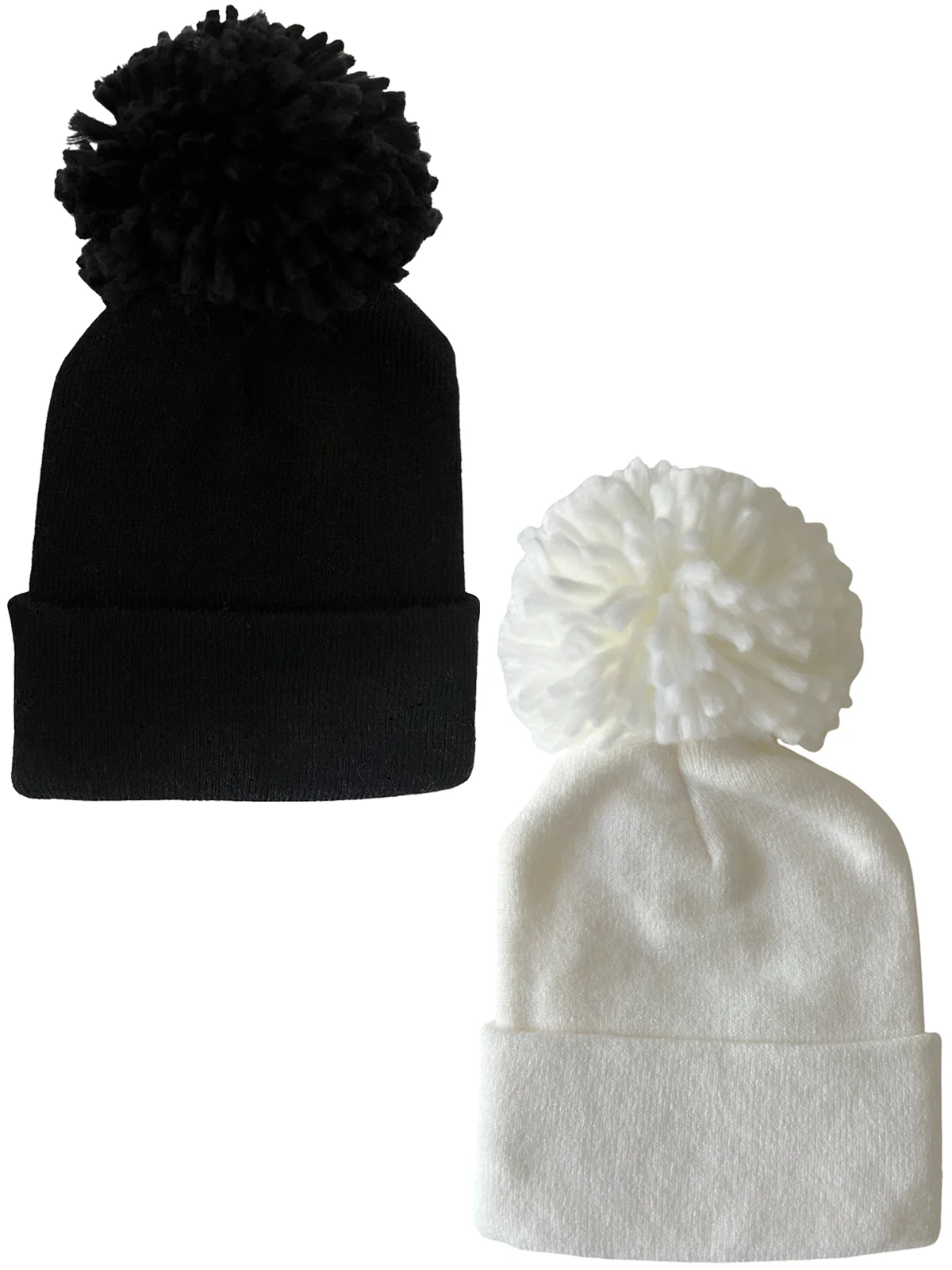 2-Pack Baby's First HatĀ®, Black/Warm White Pom