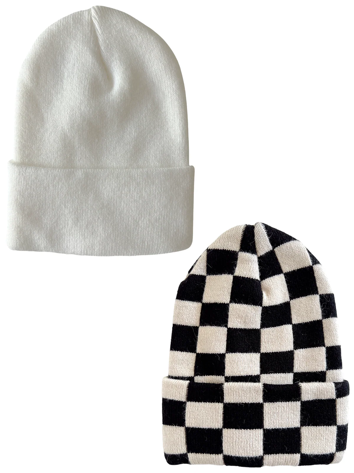 2-Pack Baby's First HatĀ®, Warm White & Black/Sand Checkerboard