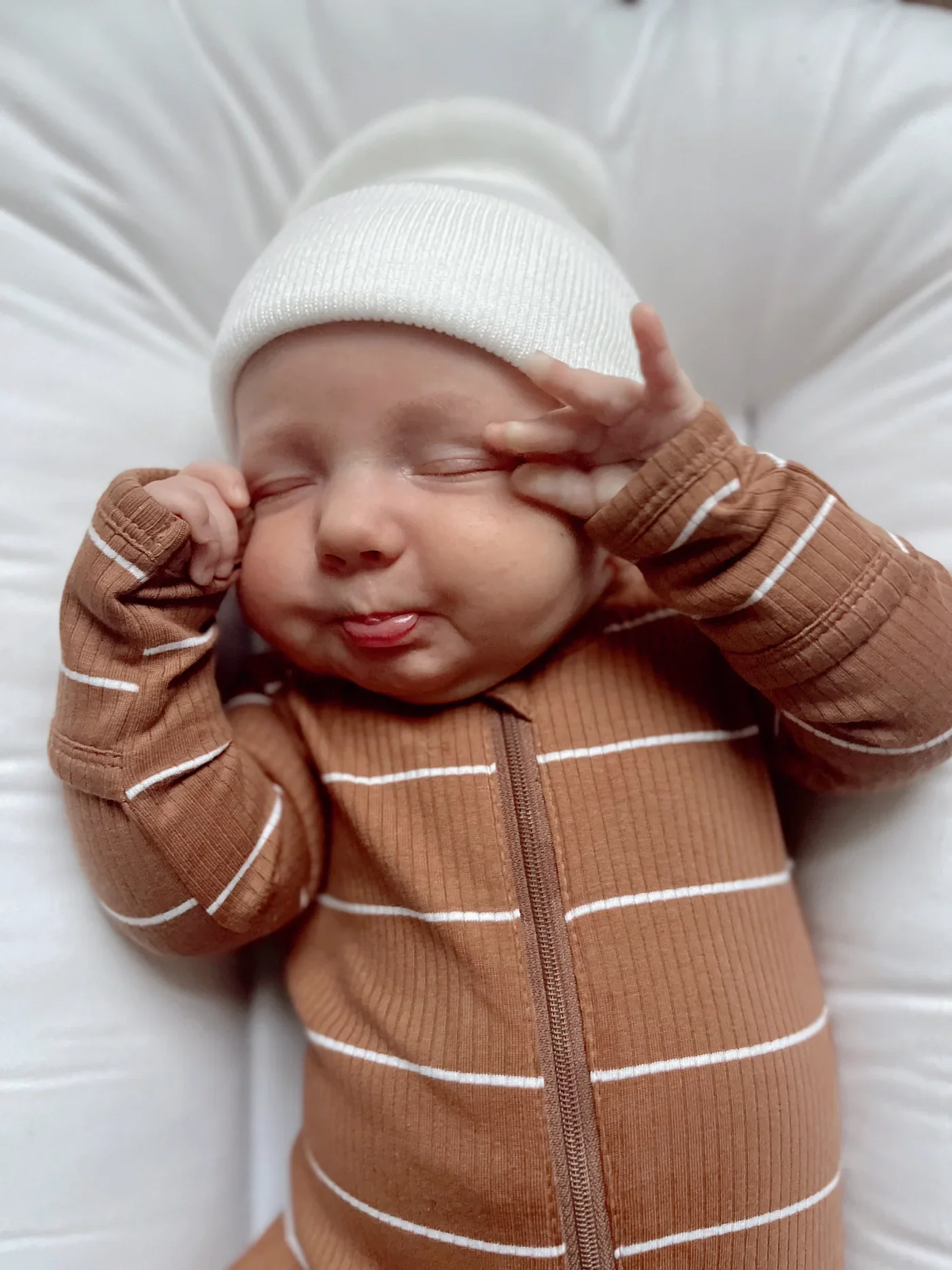 2-Pack Baby's First HatĀ®, Warm White & Tan Checkerboard - Image 3