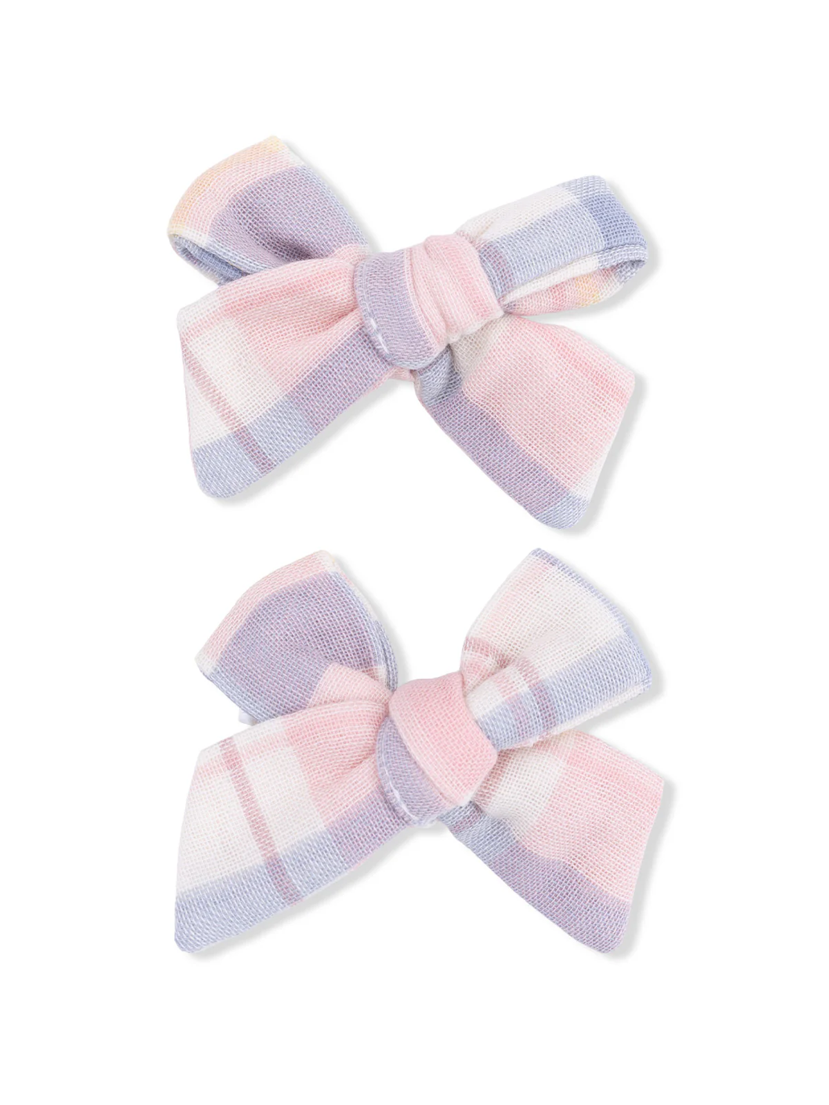 2-Pack Hair Bows w/Clips, Dusty Plaid