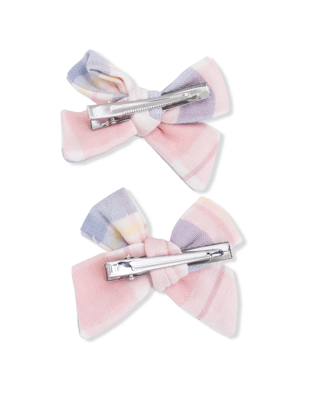 2-Pack Hair Bows w/Clips, Dusty Plaid - Image 2