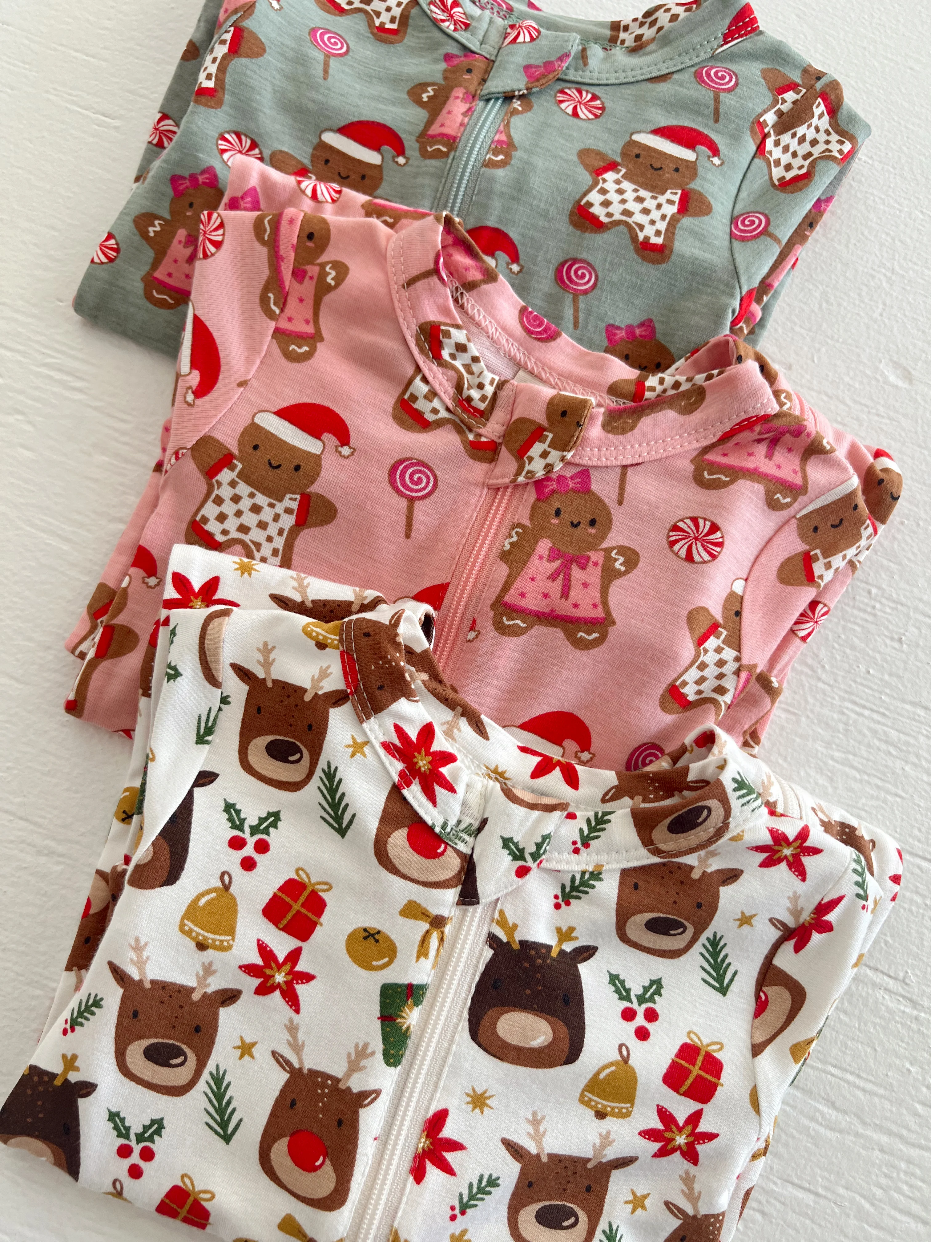 2-Way Convertible Zip Romper, Gingerbread Friends Green - Image 5