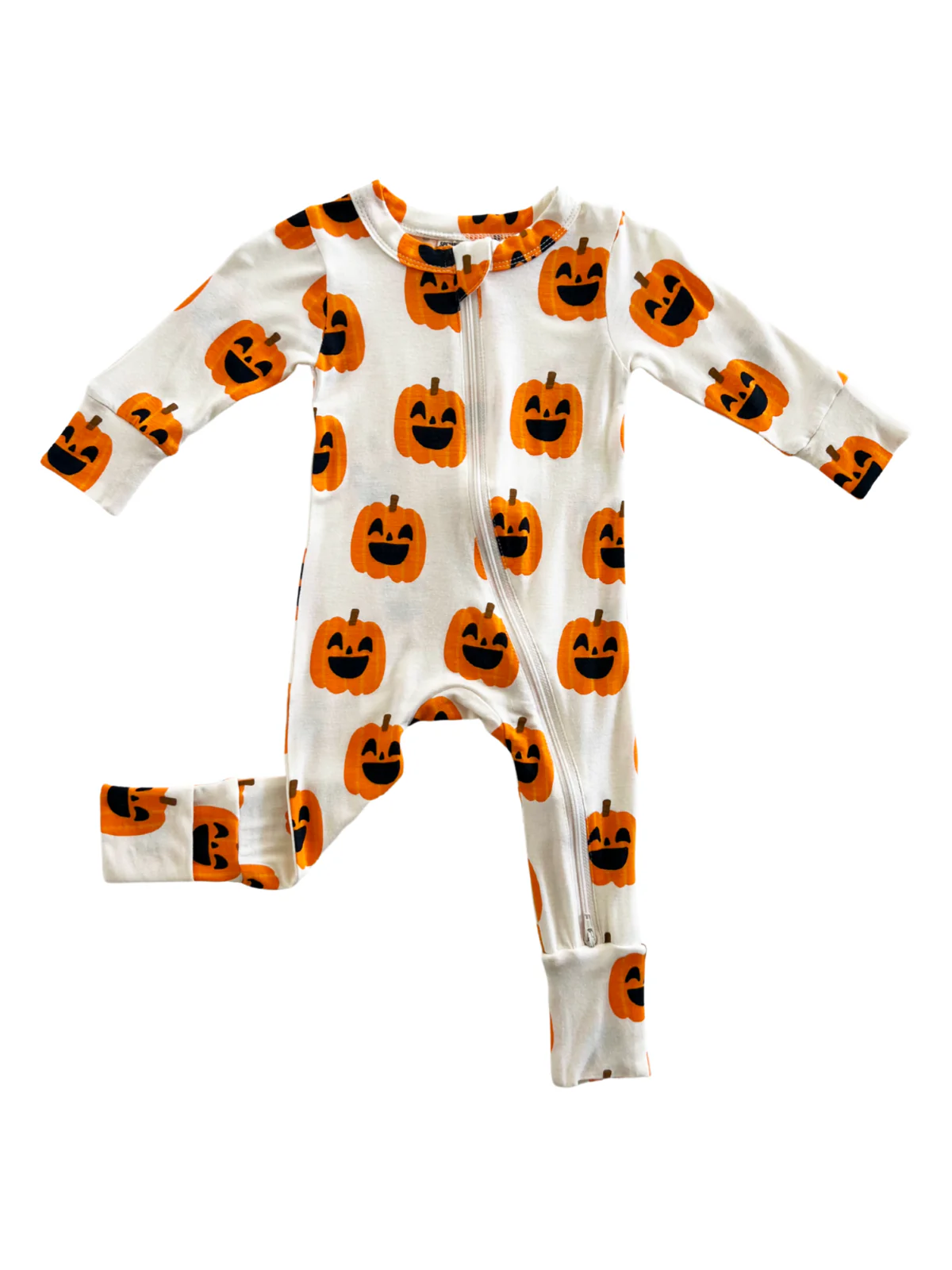 2-Way Convertible Zip Romper, Jack-O-Lantern - Image 2