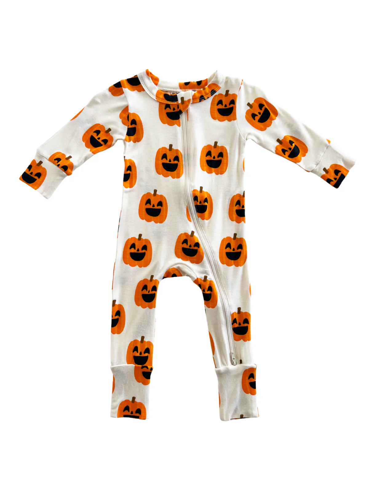 2-Way Convertible Zip Romper, Jack-O-Lantern - Image 3
