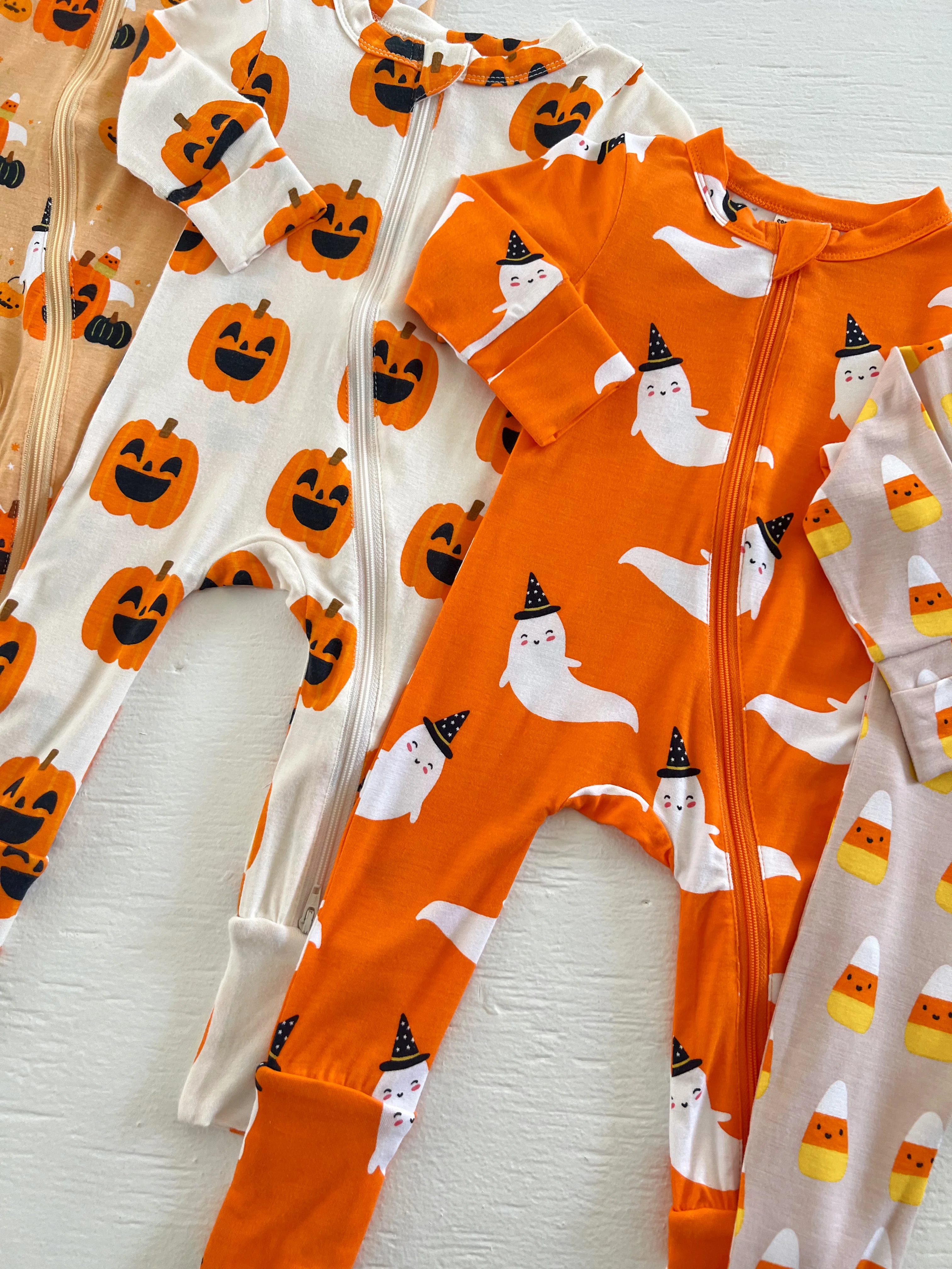 2-Way Convertible Zip Romper, Jack-O-Lantern - Image 4