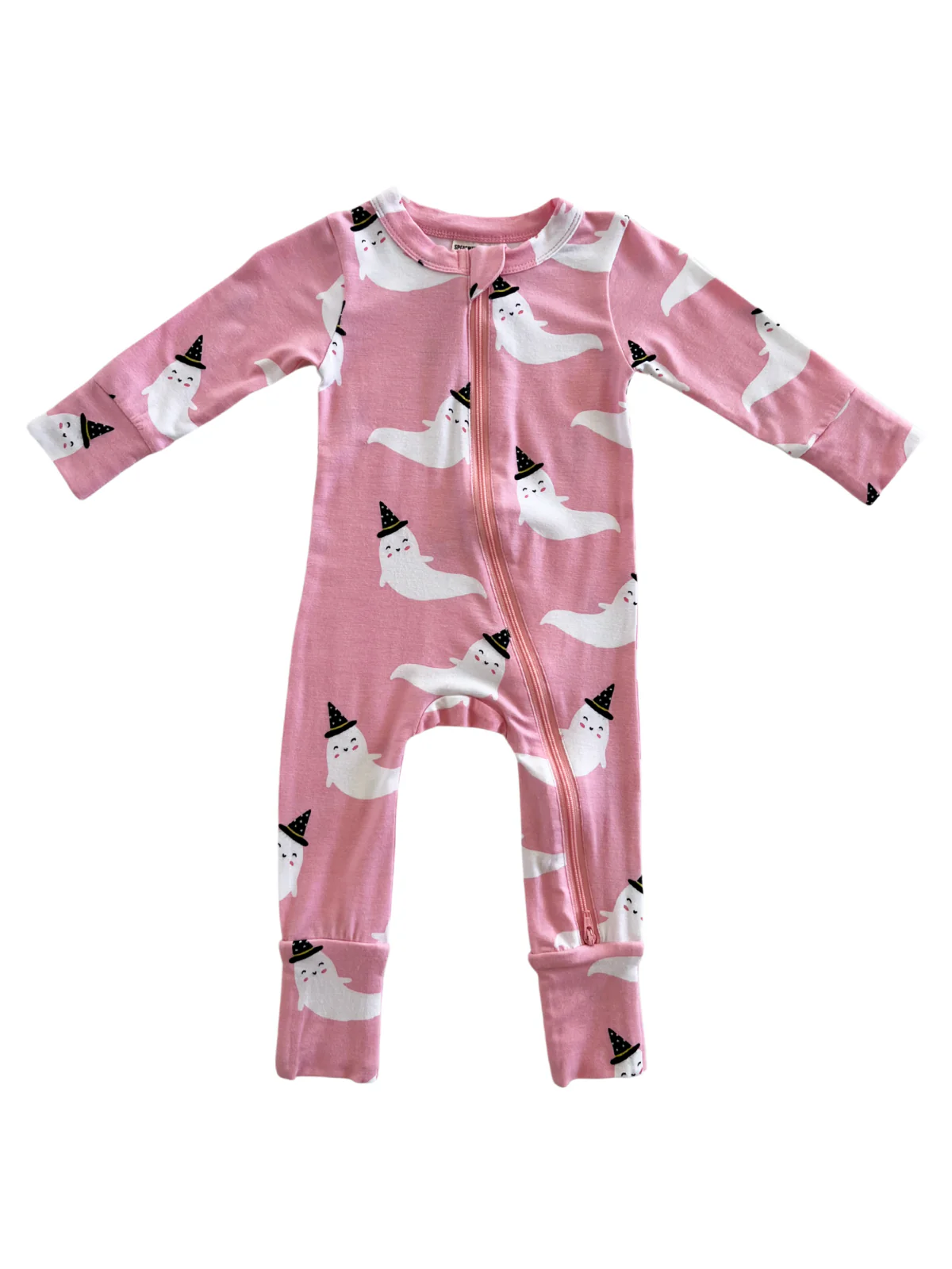 2-Way Convertible Zip Romper, Pink Ghost - Image 3