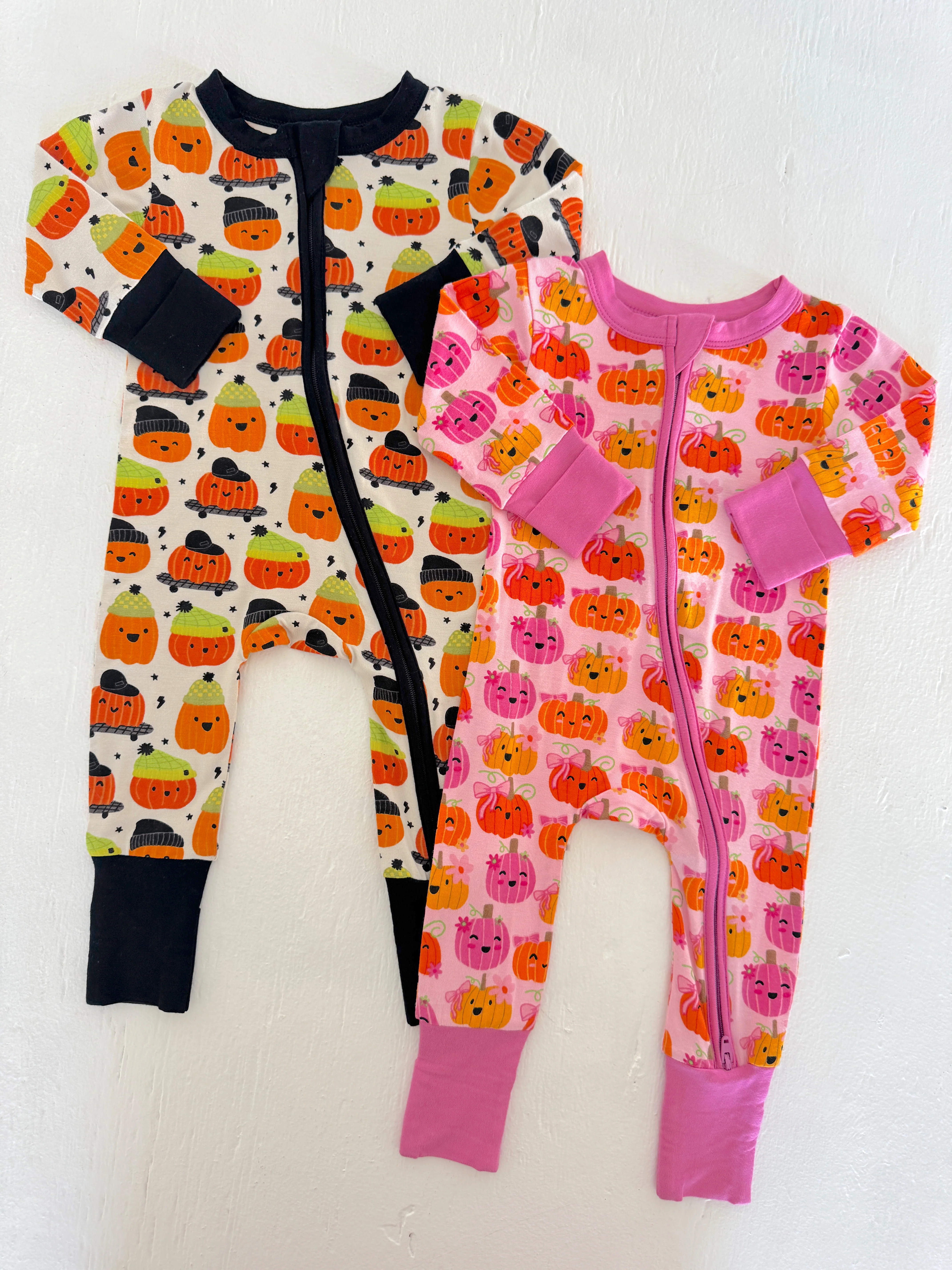 2-Way Convertible Zip Romper, Pumpkin Buds - Image 4