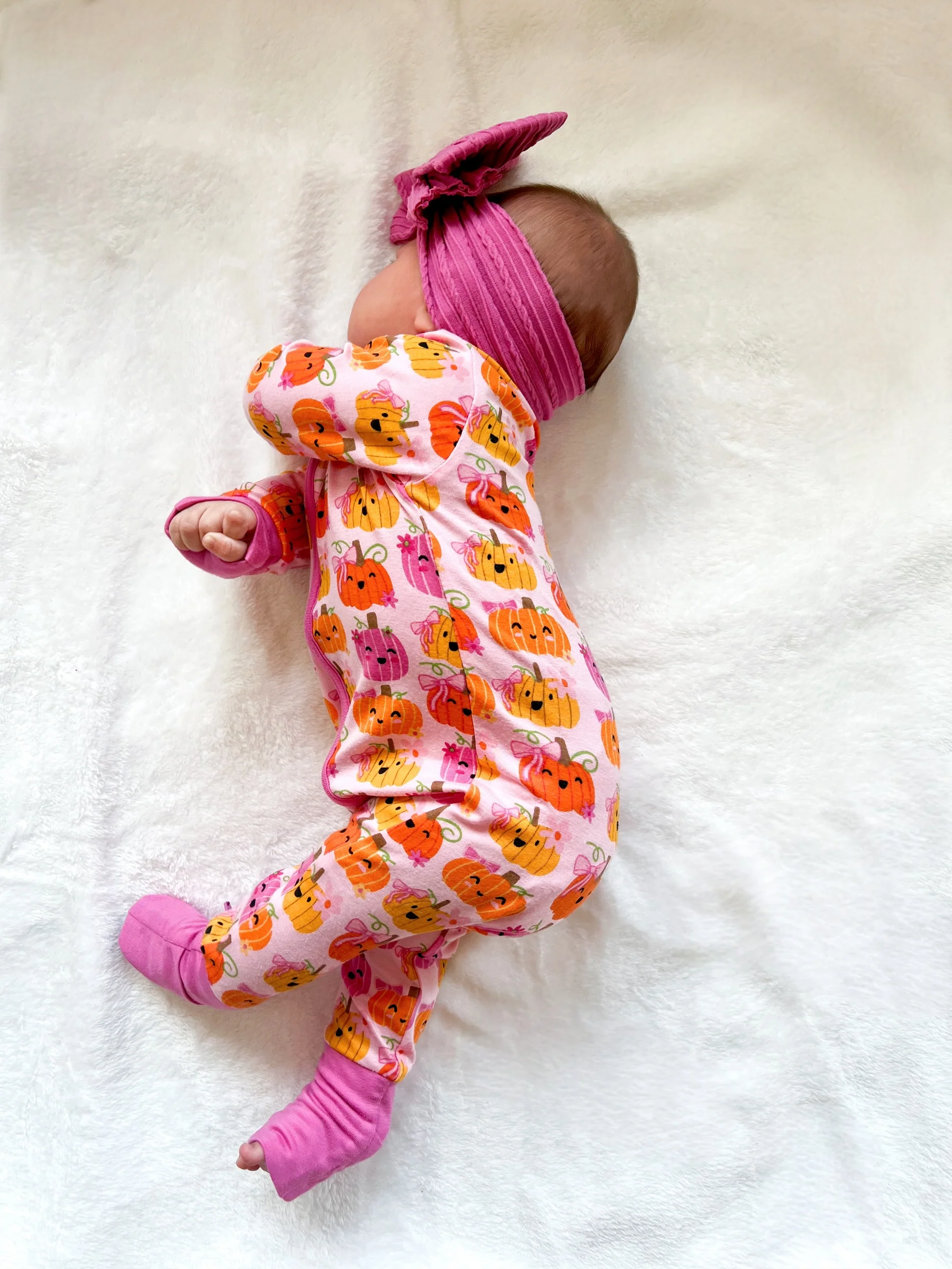 2-Way Convertible Zip Romper, Pumpkin Girlies - Image 5