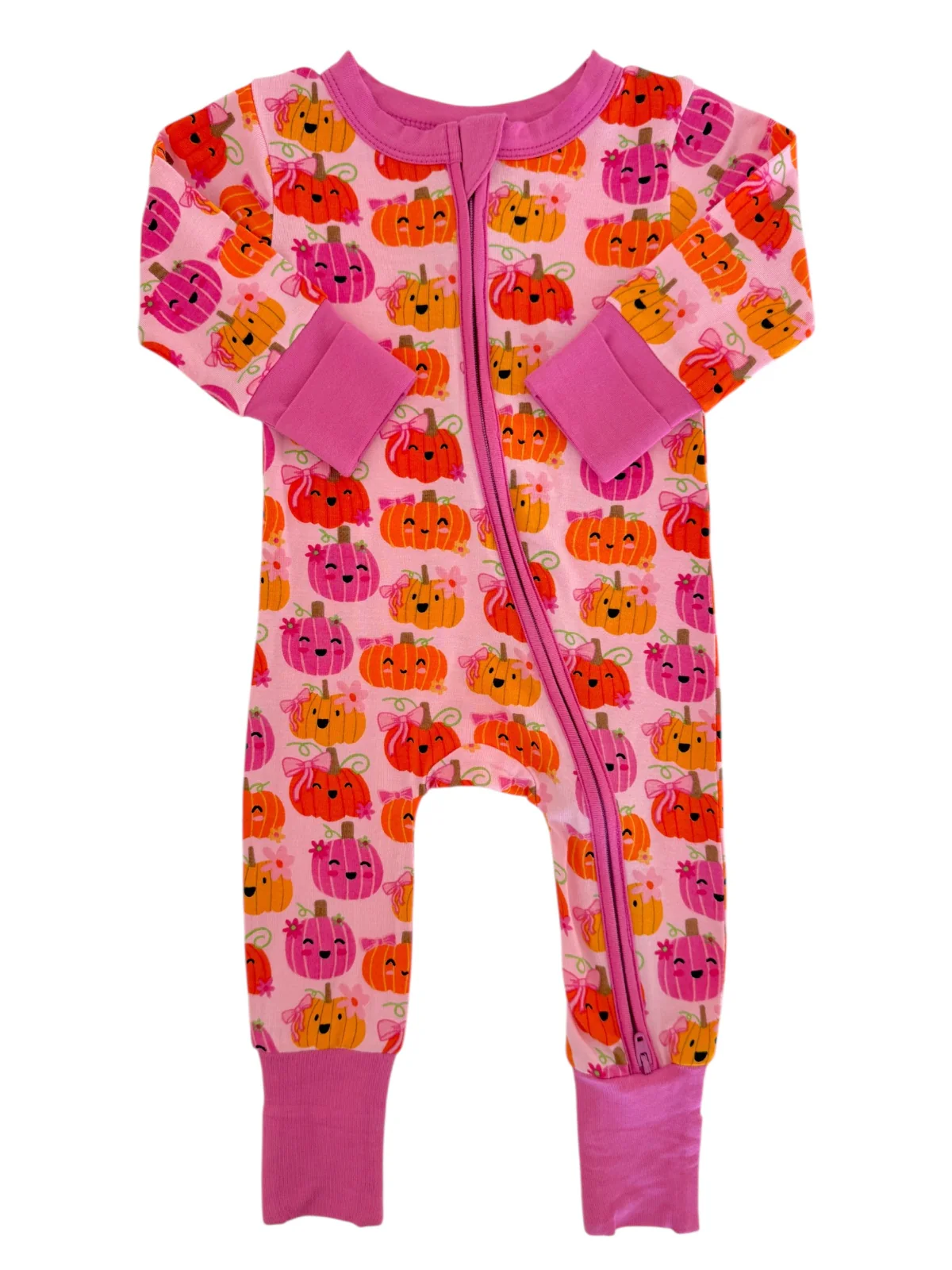2-Way Convertible Zip Romper, Pumpkin Girlies - Image 8