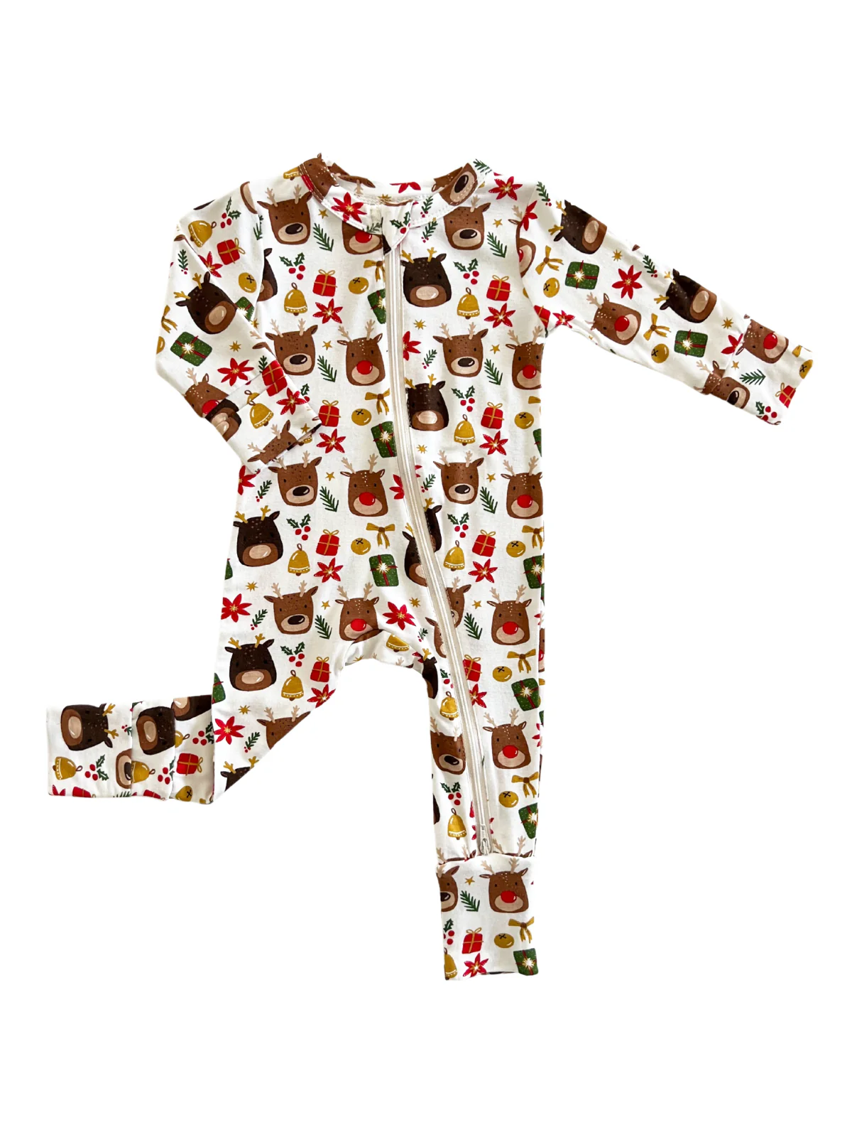 2-Way Convertible Zip Romper, Reindeer Friends - Image 2