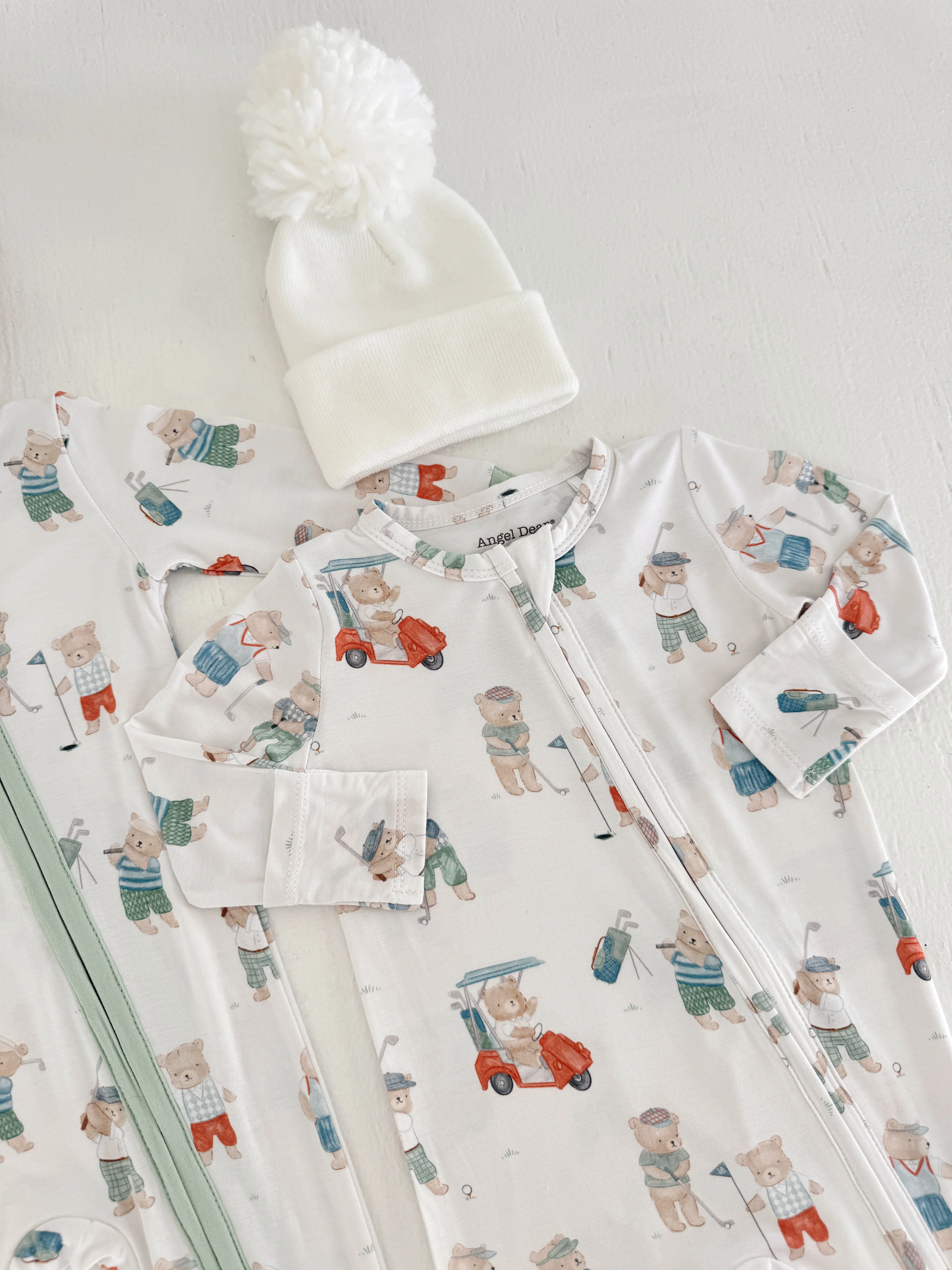 2-Way Zip Footie, Golfing Teddy Bears - Image 2