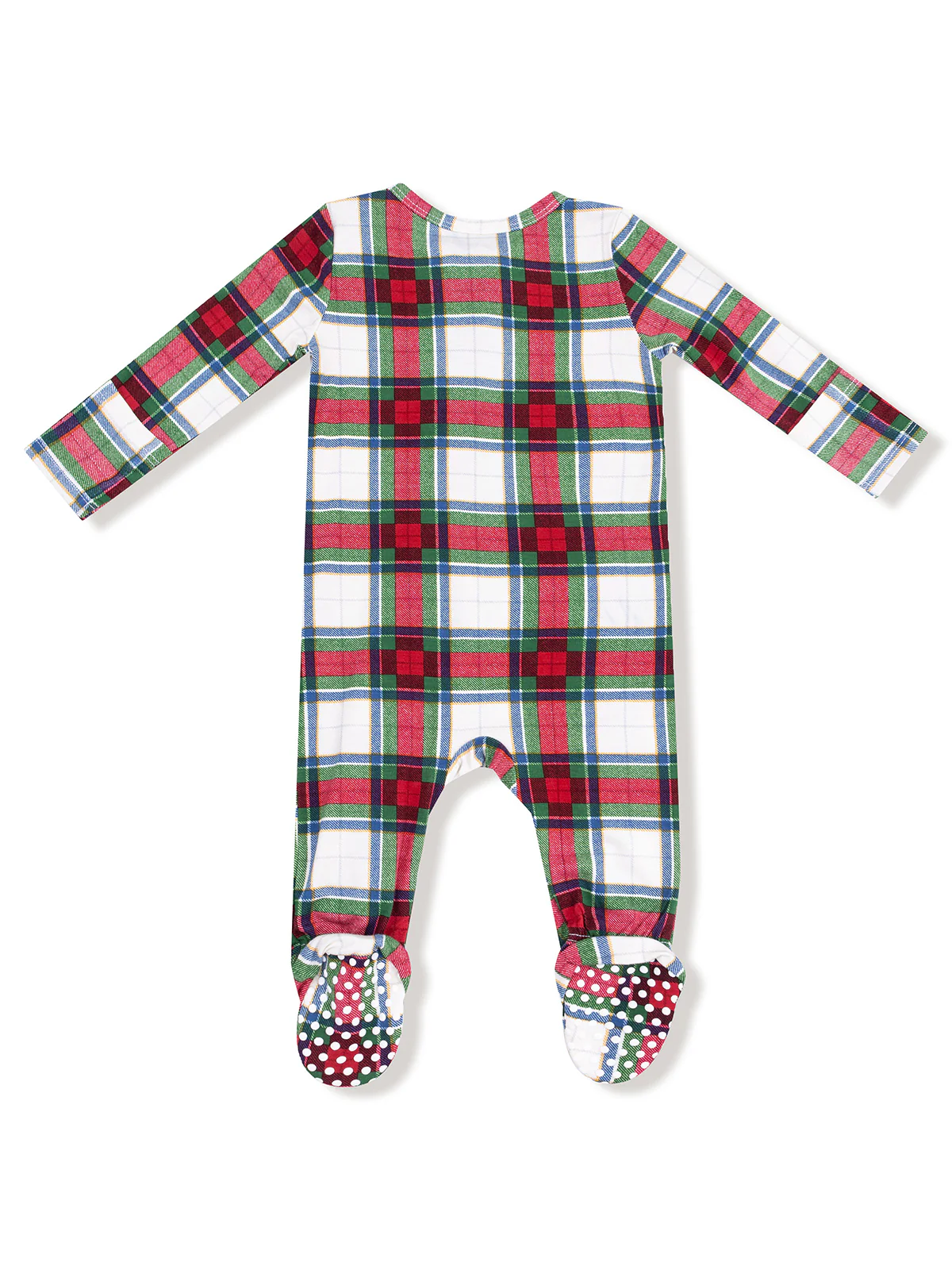 2-Way Zip Footie, Holiday Plaid - Image 2