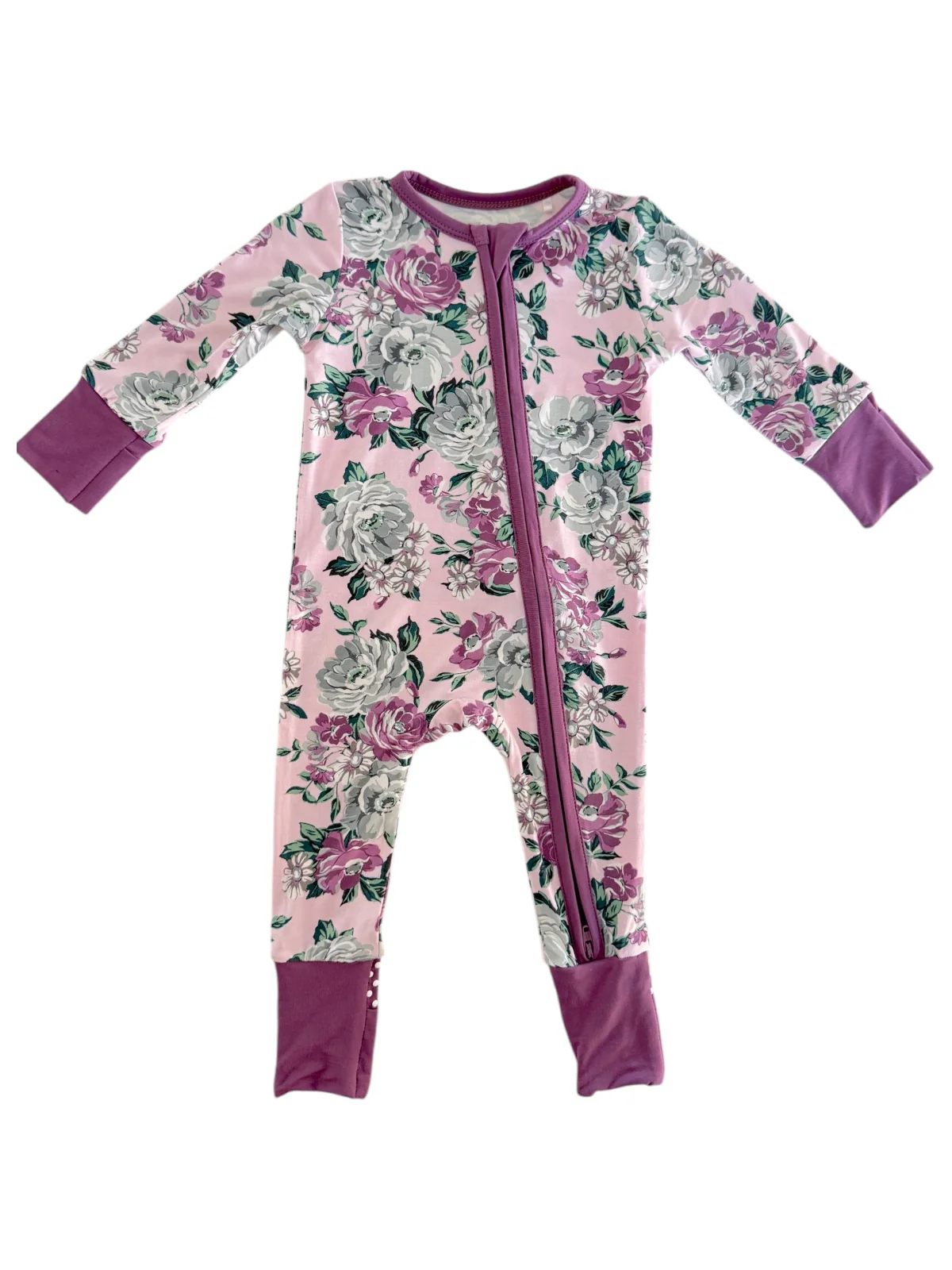 2-Way Zip Romper, Blissful Blossoms - Image 2