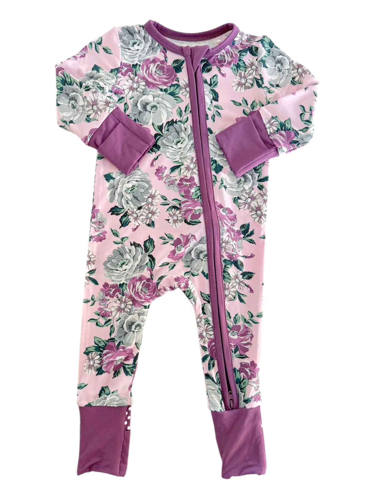 2-Way Zip Romper, Blissful Blossoms - Image 4