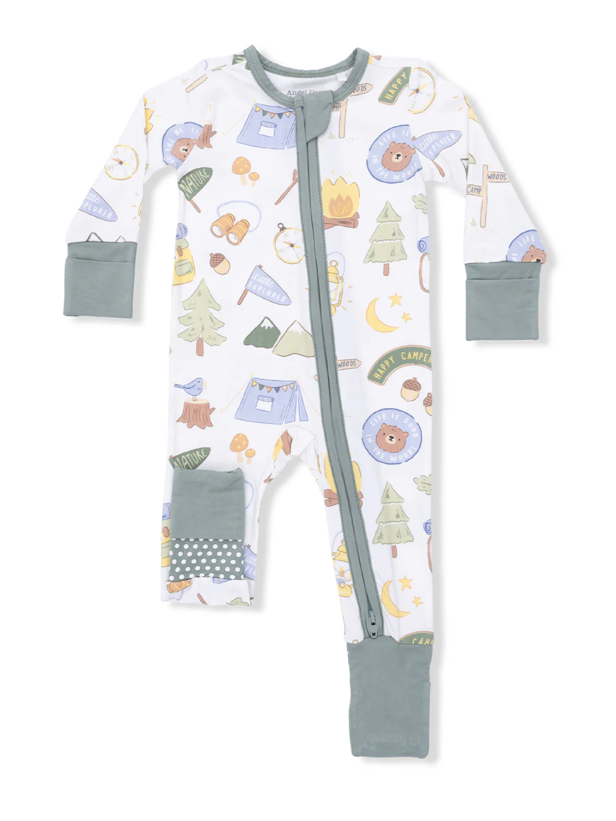 2-Way Zip Romper, Camping Blue