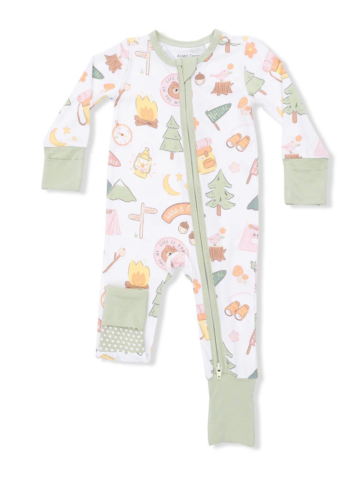 2-Way Zip Romper, Camping Pink