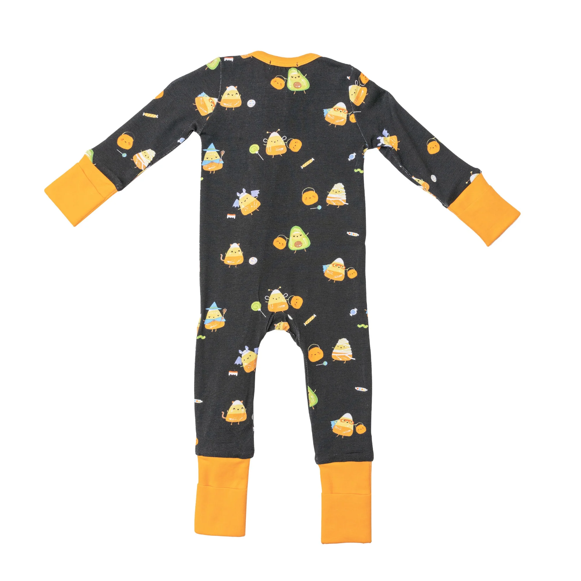 2 Way Zip Romper, Candy Corn - Image 2