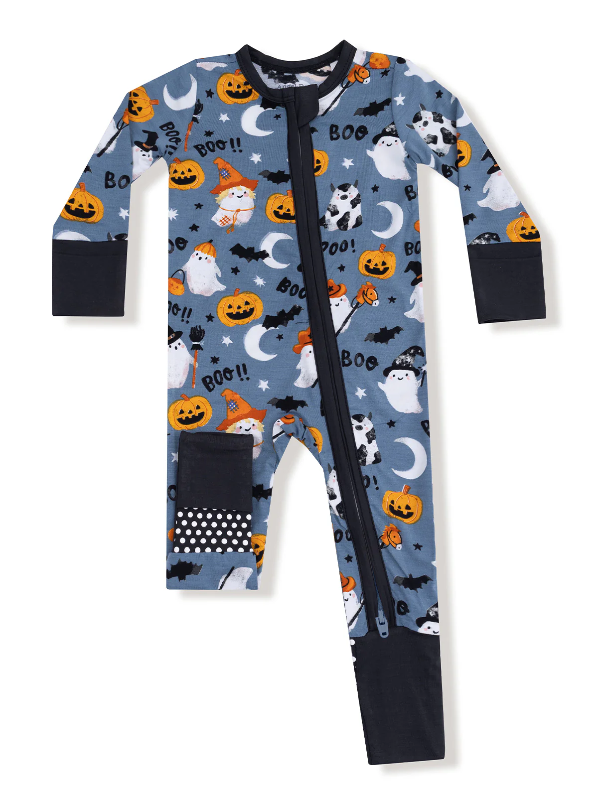 2-Way Zip Romper, Costumed Ghosts
