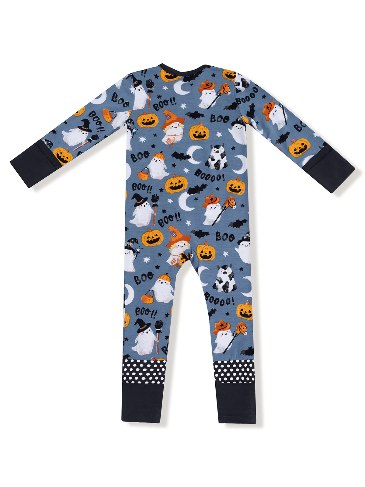 2-Way Zip Romper, Costumed Ghosts - Image 2