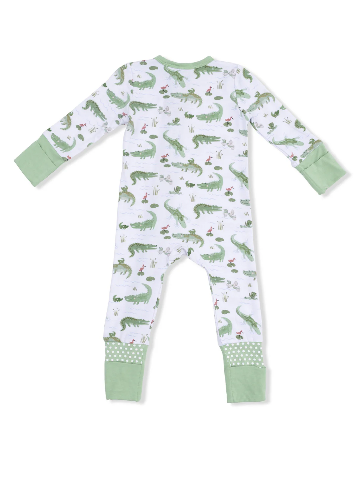 2-Way Zip Romper, Crayon Alligators - Image 2