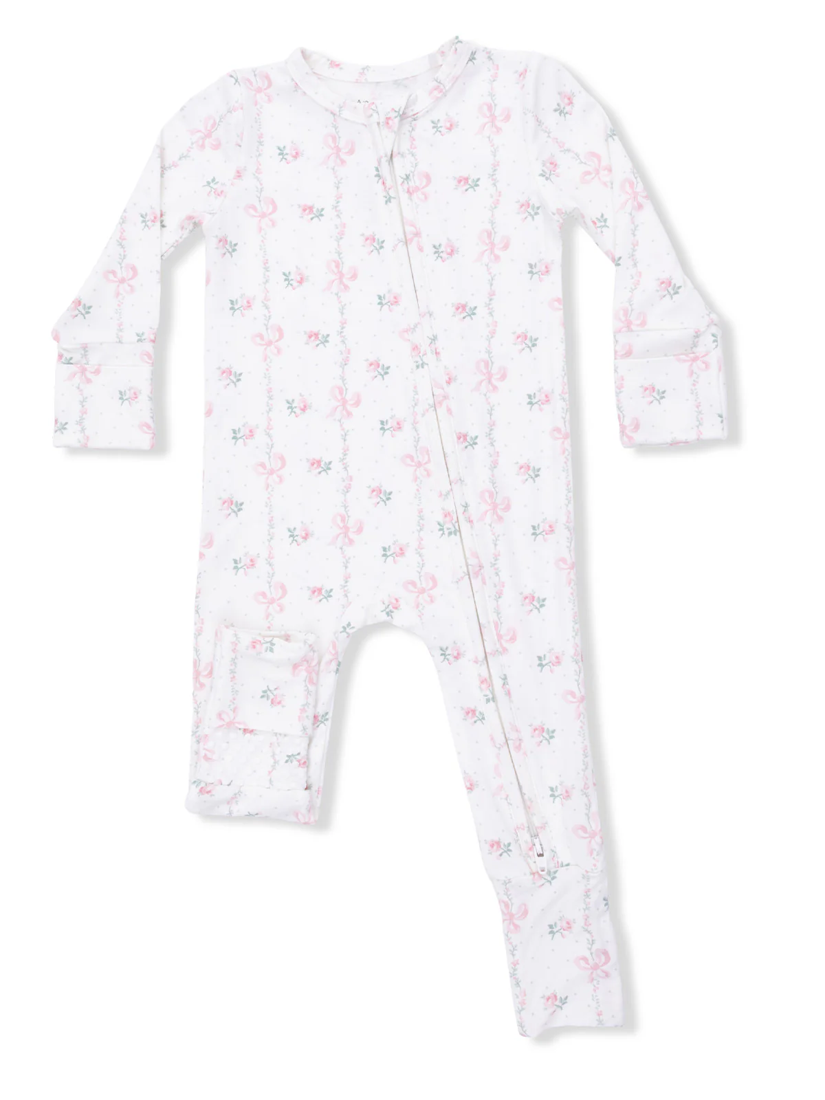 2-Way Zip Romper, Dainty Buds and Bows