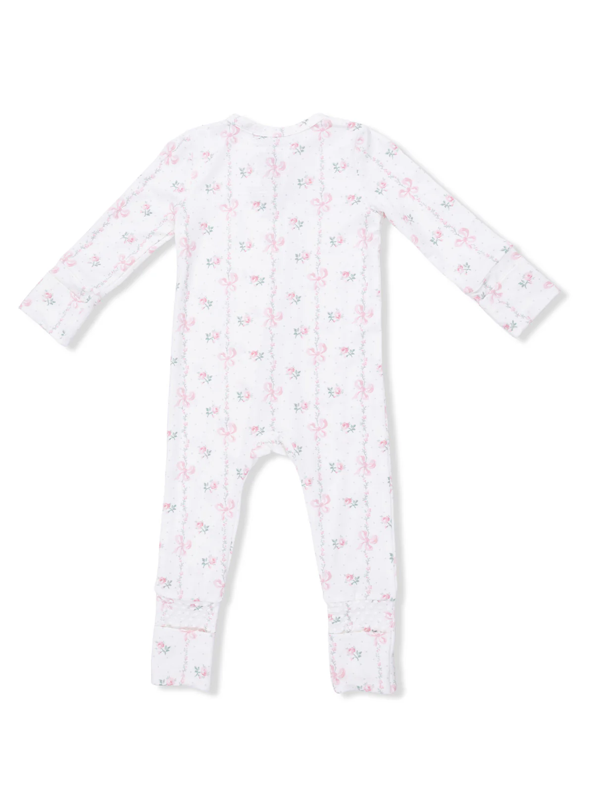 2-Way Zip Romper, Dainty Buds and Bows - Image 2