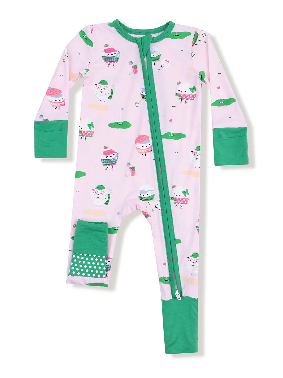 2-Way Zip Romper, Golf Pros Pink