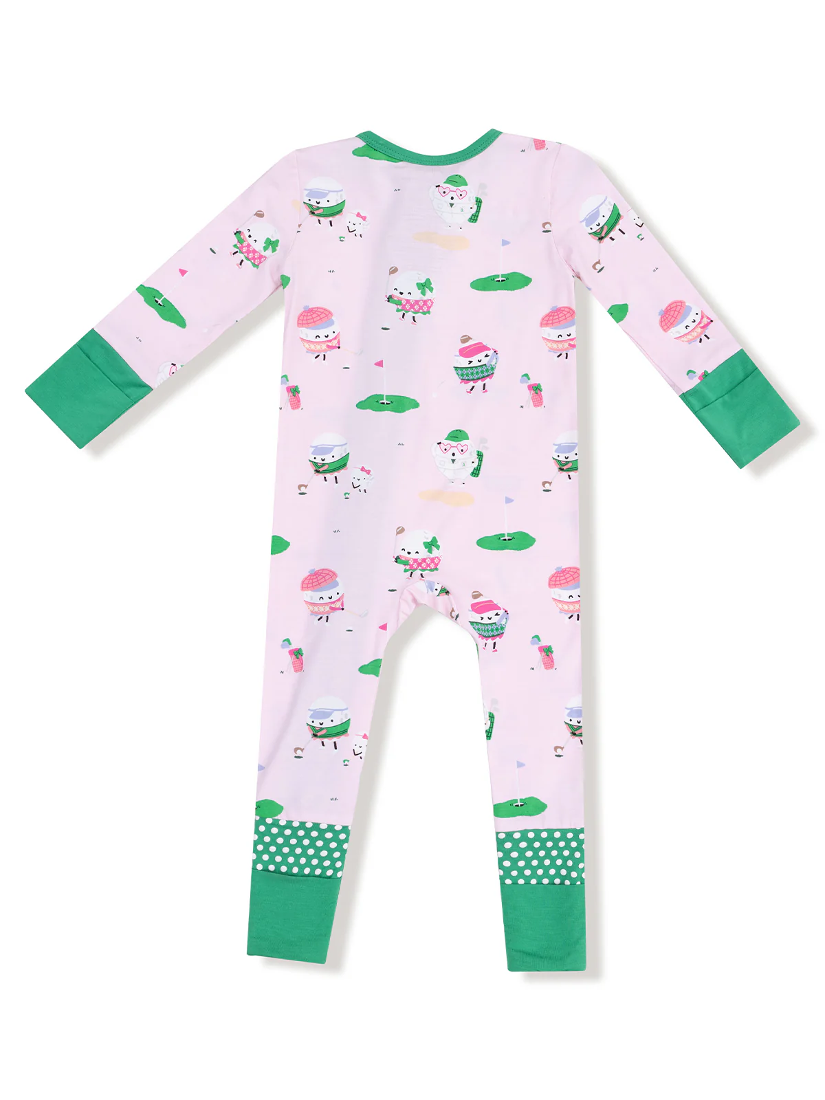2-Way Zip Romper, Golf Pros Pink - Image 2