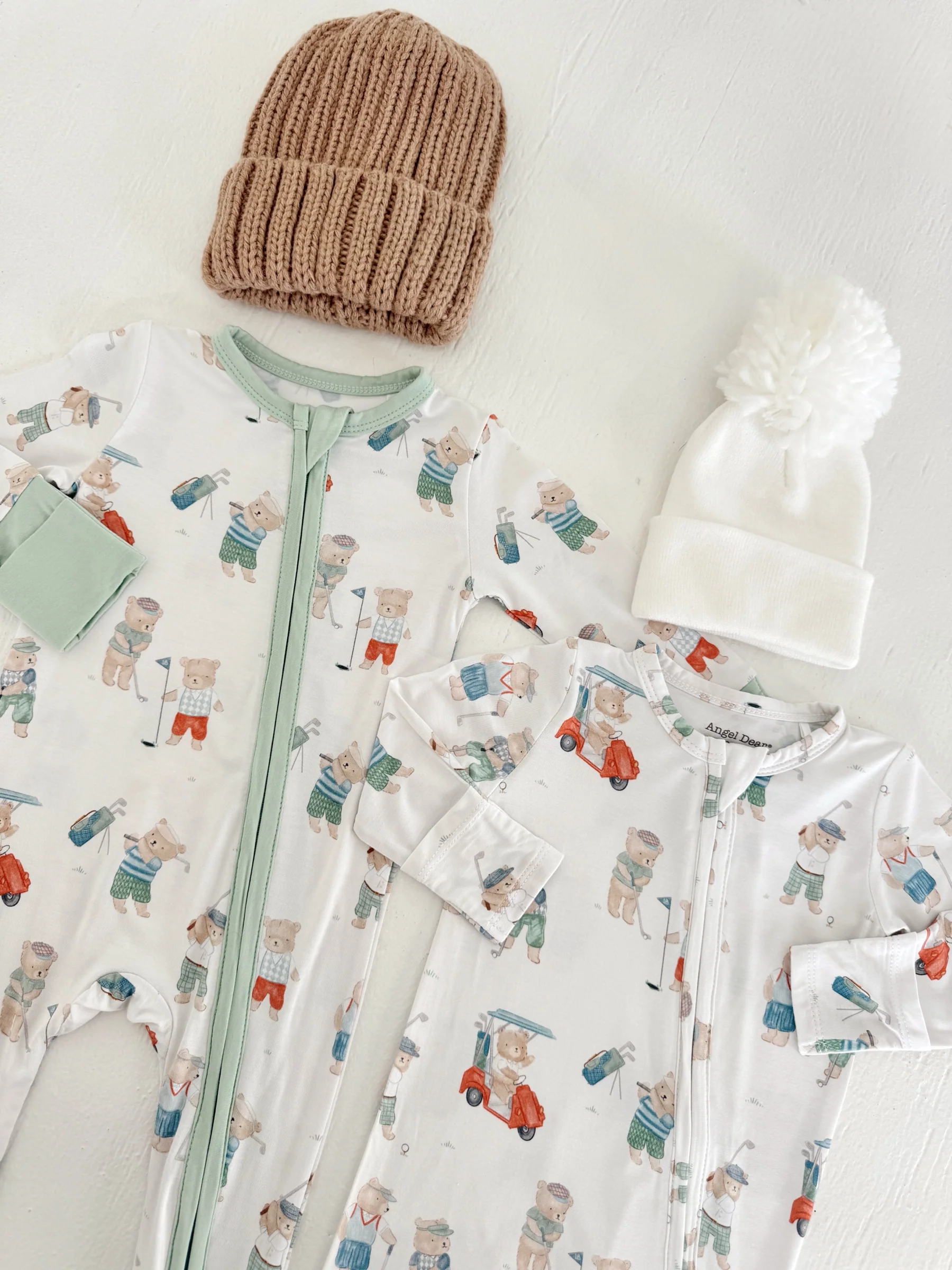 2-Way Zip Romper, Golfing Teddy Bears - Image 2