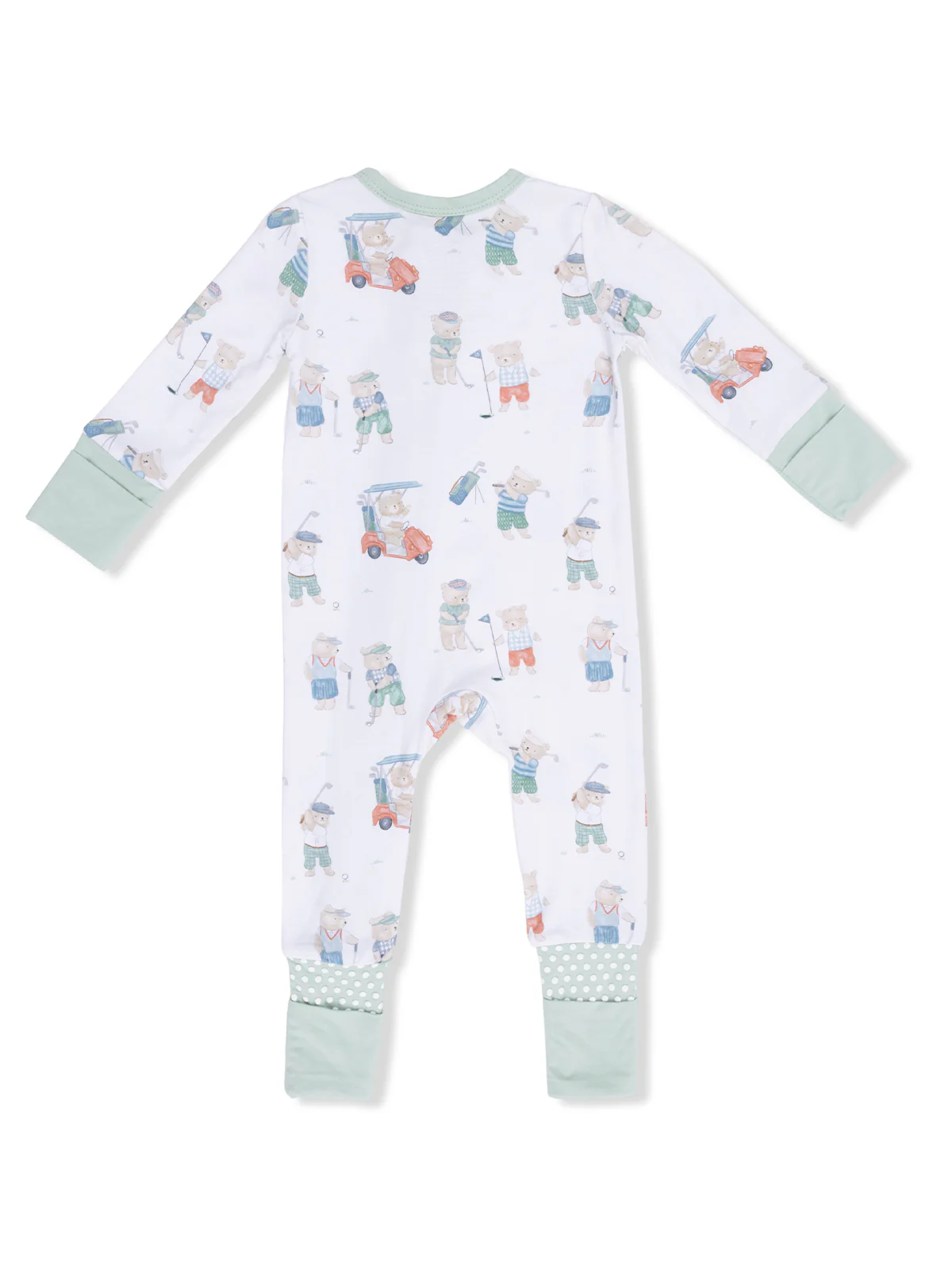 2-Way Zip Romper, Golfing Teddy Bears - Image 5