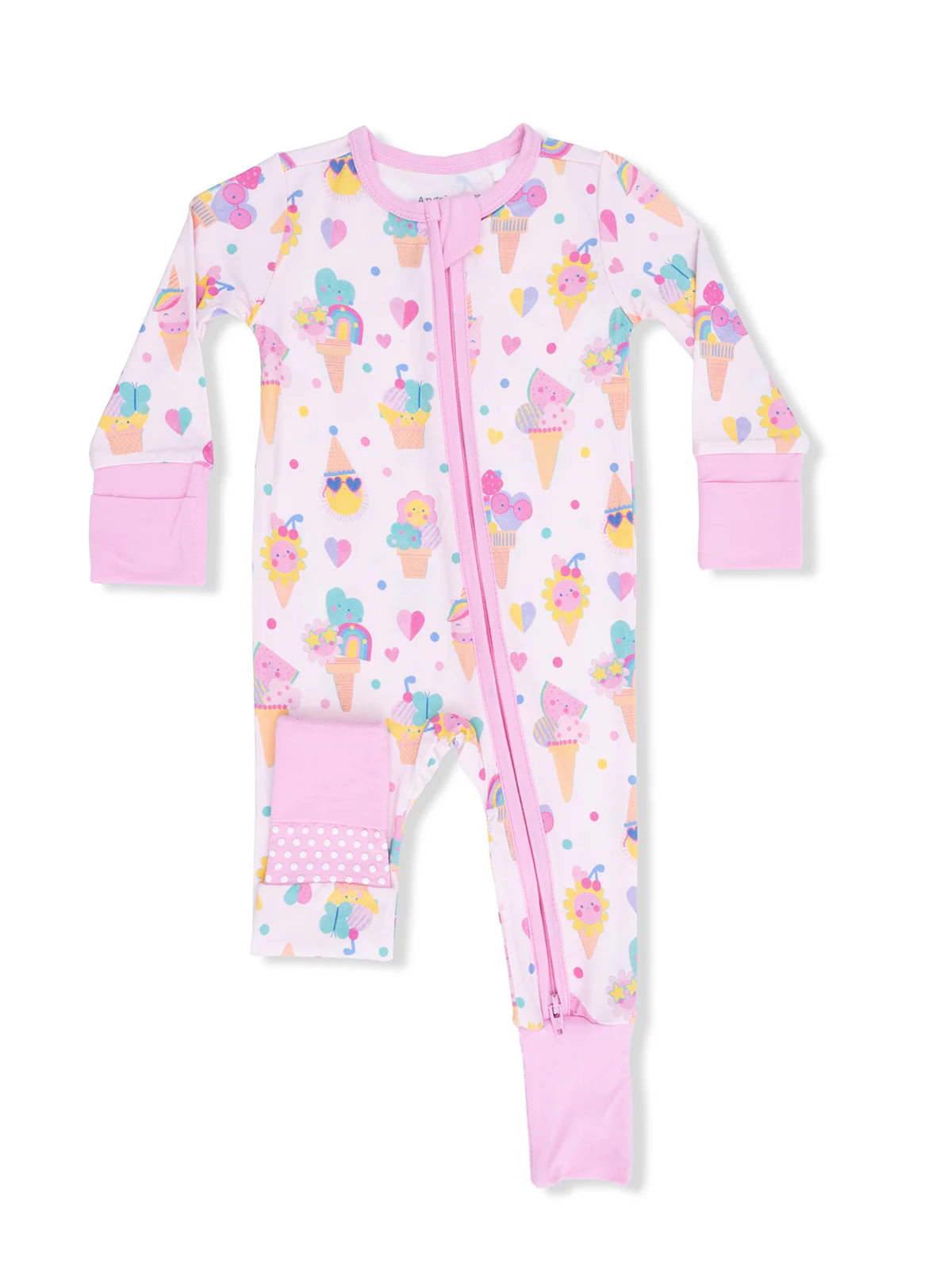 2-Way Zip Romper, Ice Cream Fun Crew