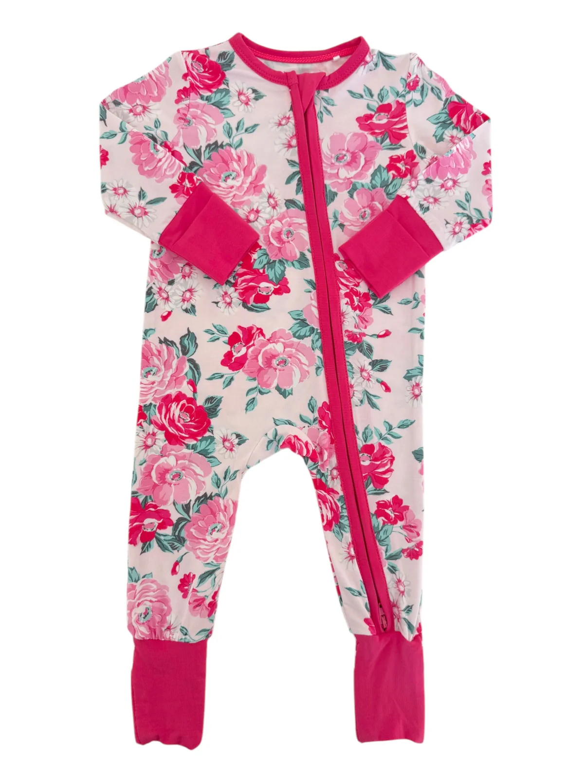 2-Way Zip Romper, Pink Splendor - Image 2