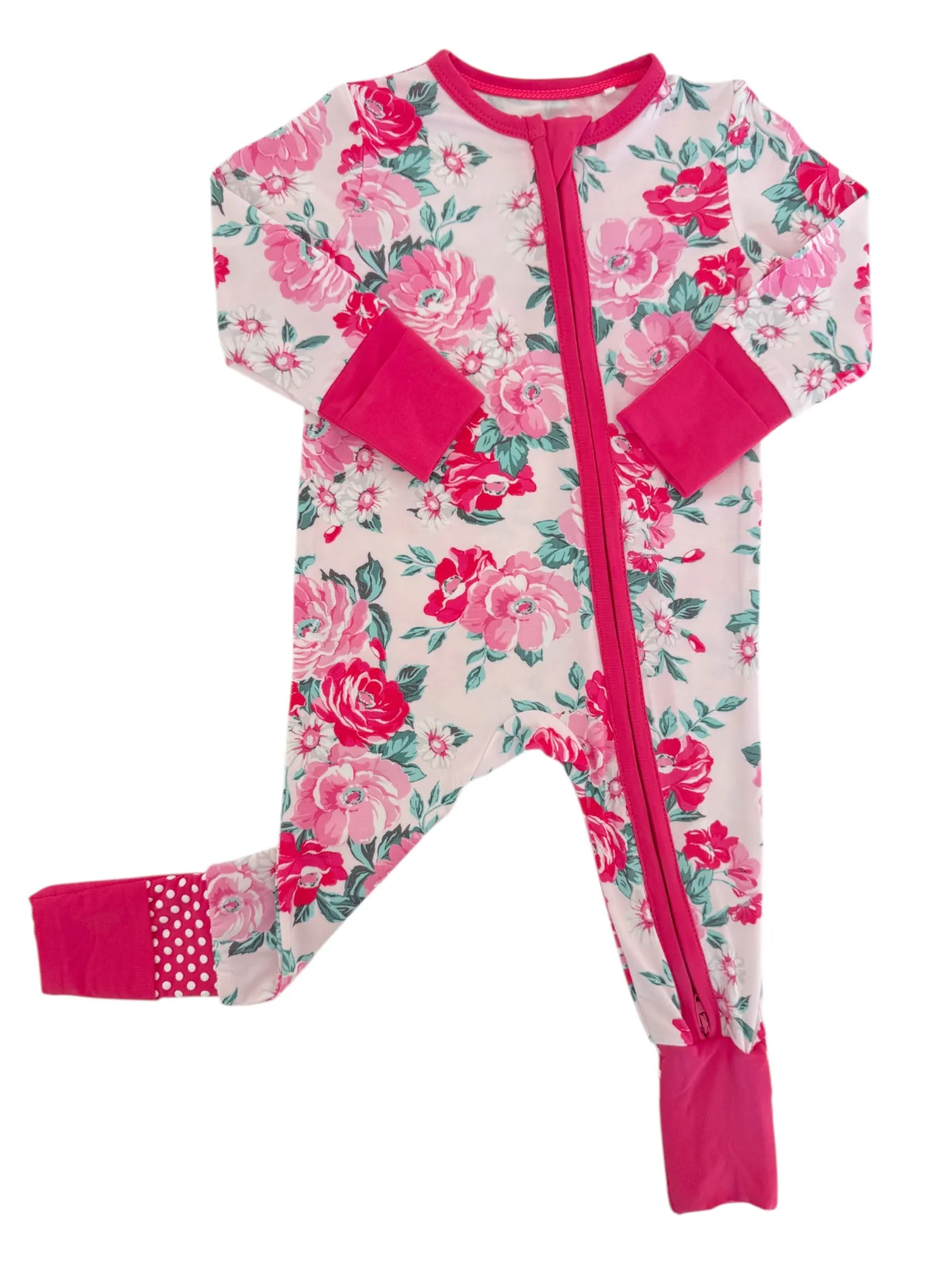 2-Way Zip Romper, Pink Splendor - Image 4