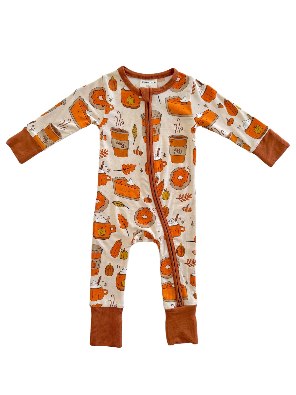 2-Way Convertible Zip Romper, Pumpkin Spice Latte - Image 3