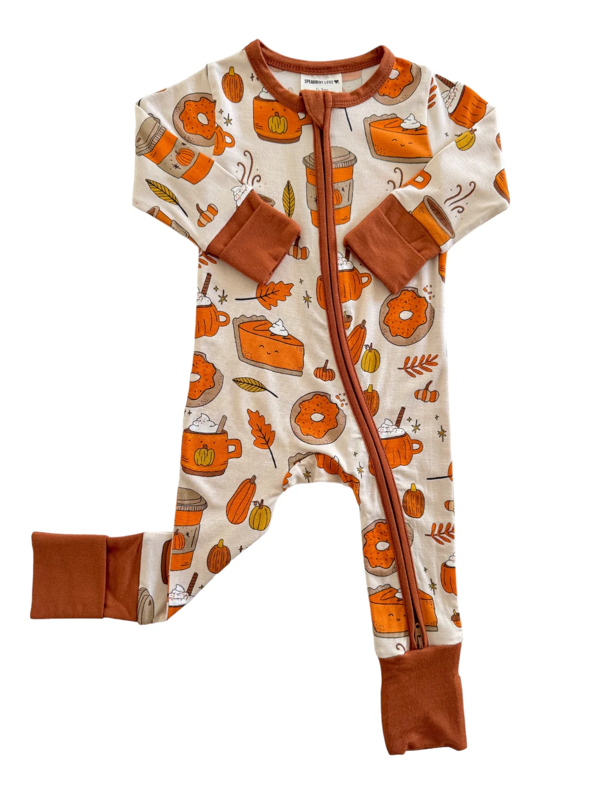 2-Way Convertible Zip Romper, Pumpkin Spice Latte - Image 4