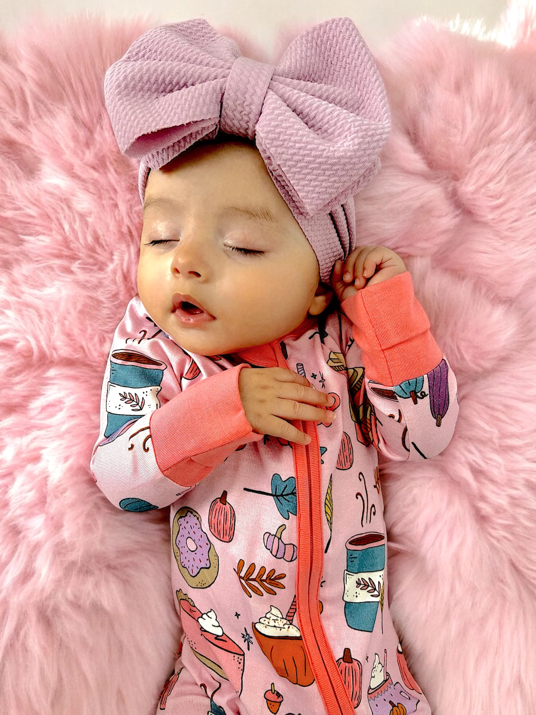2-Way Convertible Zip Romper, Pumpkin Spice Latte Pink - Image 4