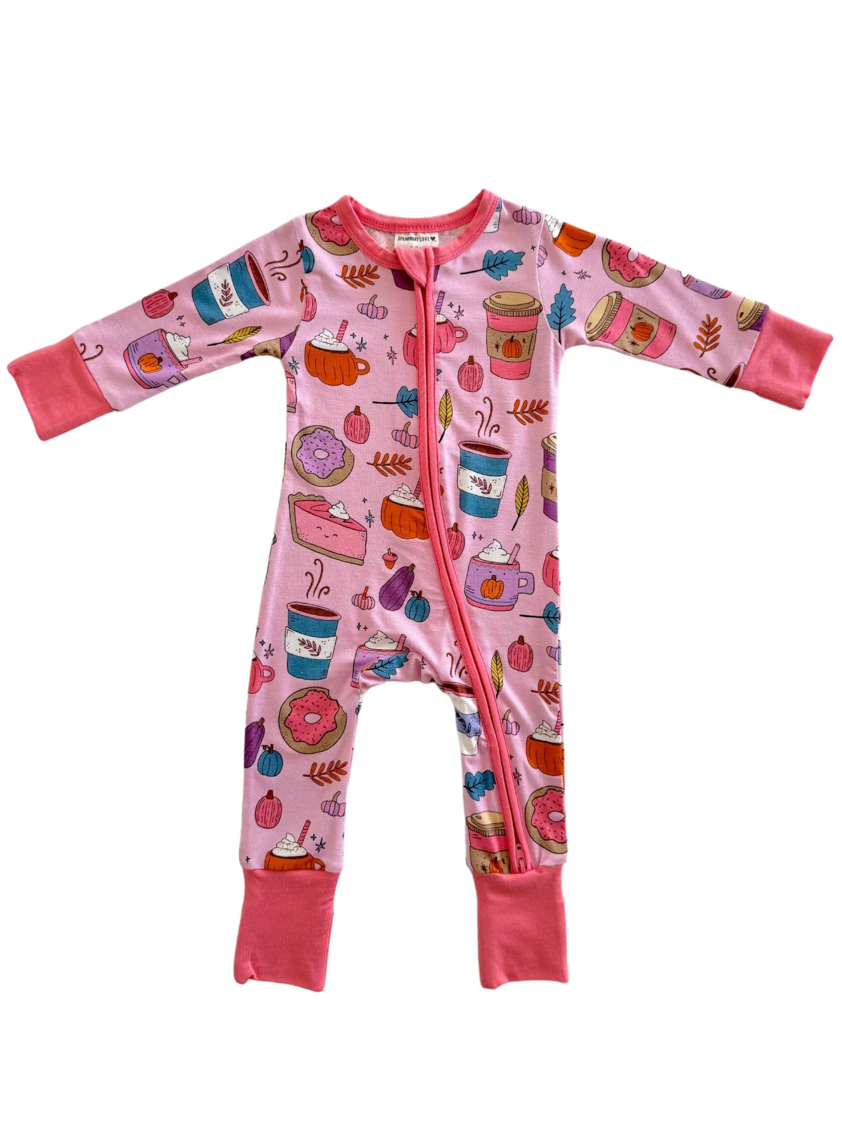 2-Way Convertible Zip Romper, Pumpkin Spice Latte Pink - Image 5
