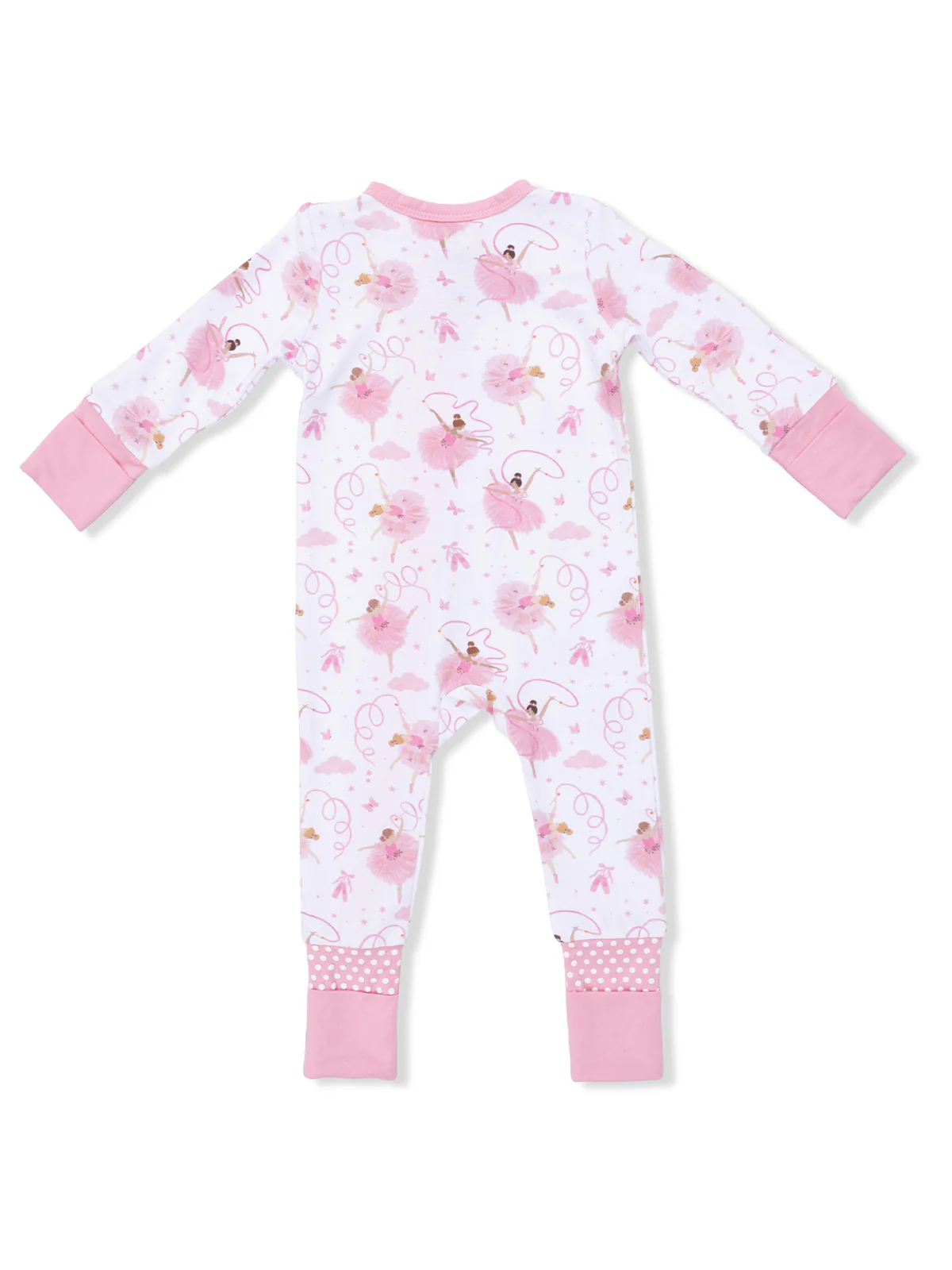 2-Way Zip Romper, Ribbon Ballerinas - Image 3