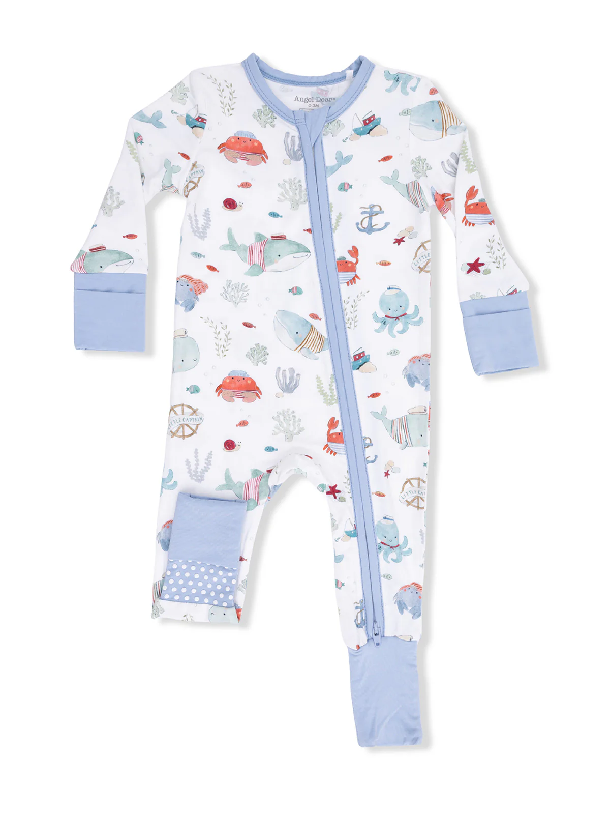 2-Way Zip Romper, Sailor Sea Creatures