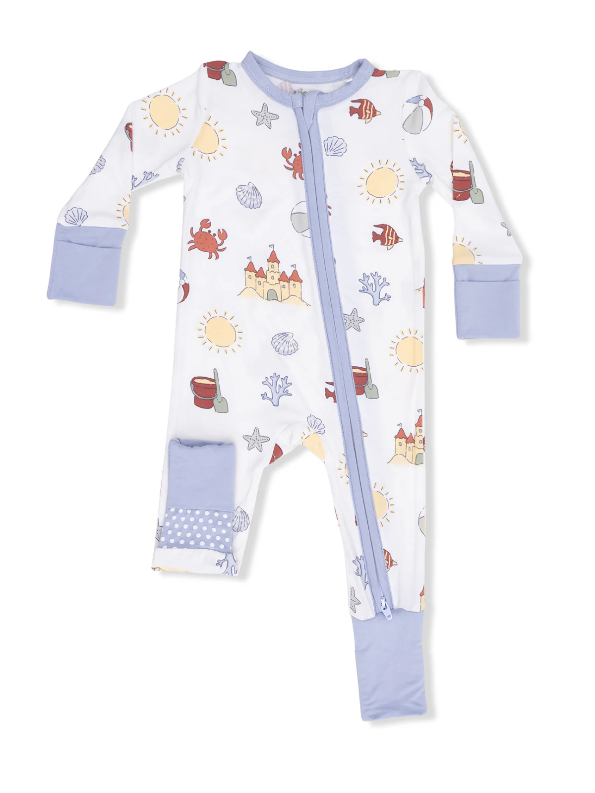 2-Way Zip Romper, Sunny Sandcastles