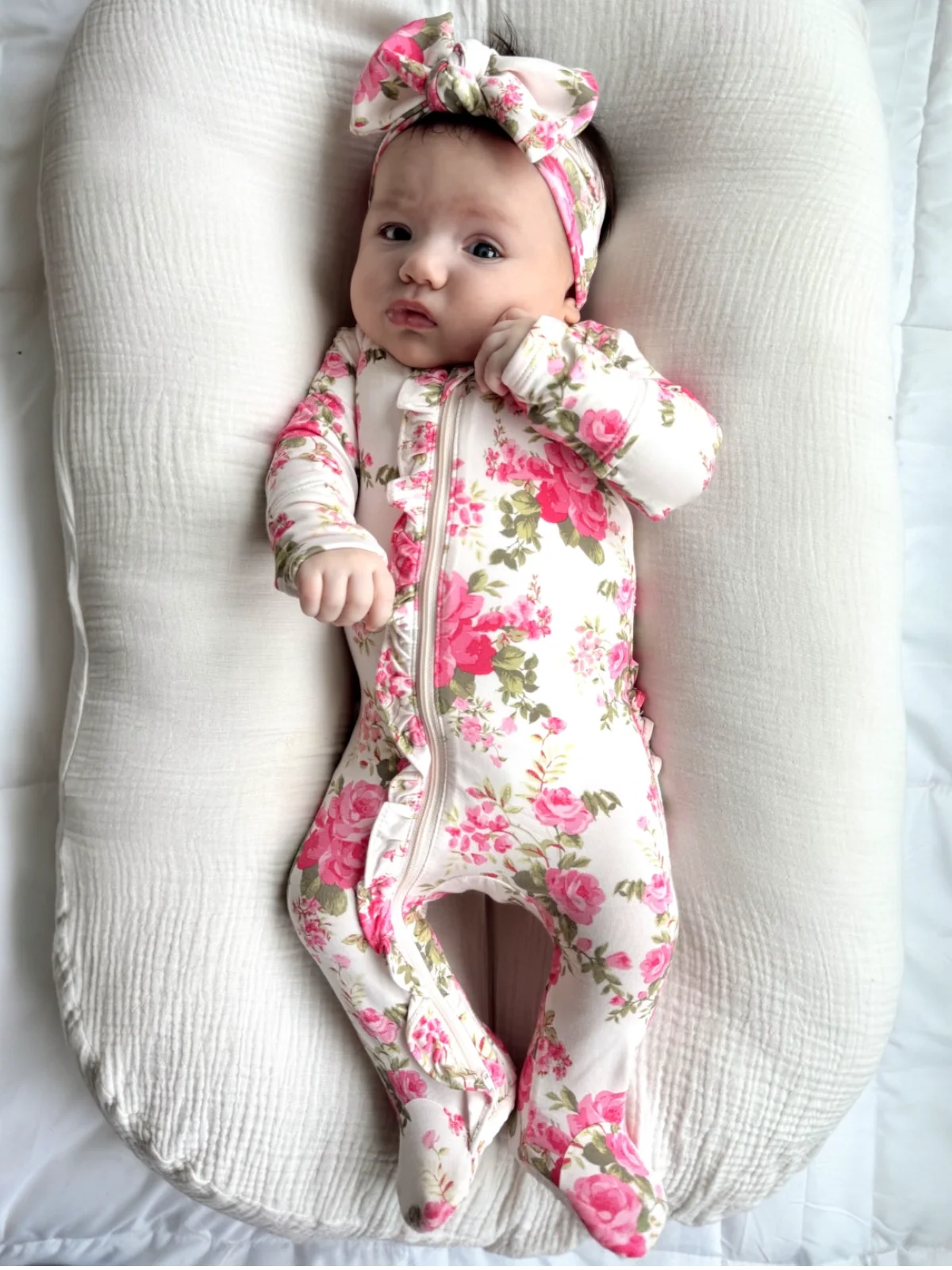 2-Way Zip Ruffle Footie, Country Daydream - Image 6