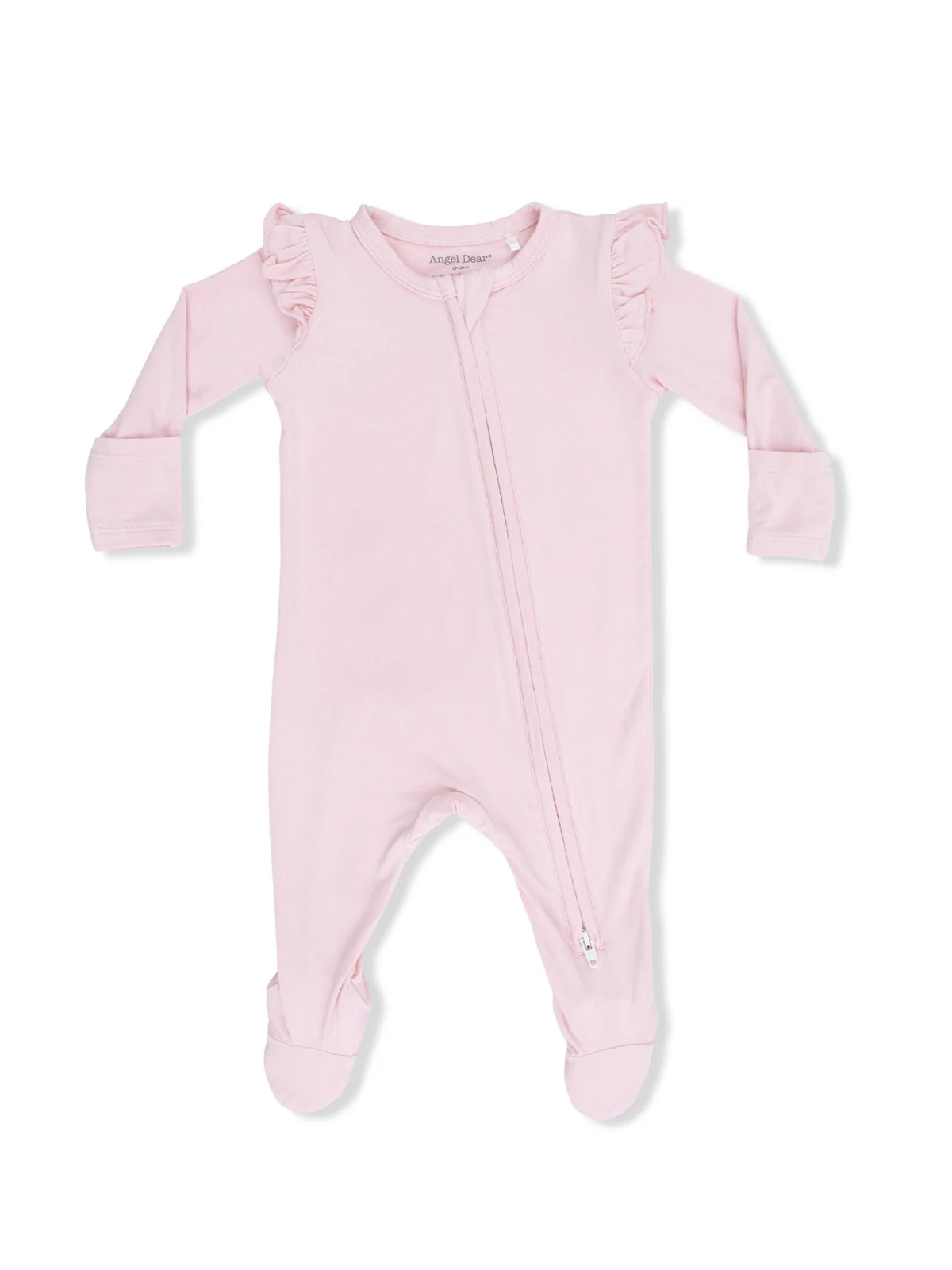 2-Way Zip Ruffle Sleeve Footie, Lotus Pink - Image 2