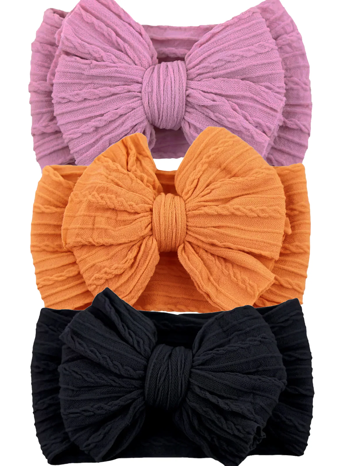 3-Pack Cable Bows, Orchid/Orange/Black
