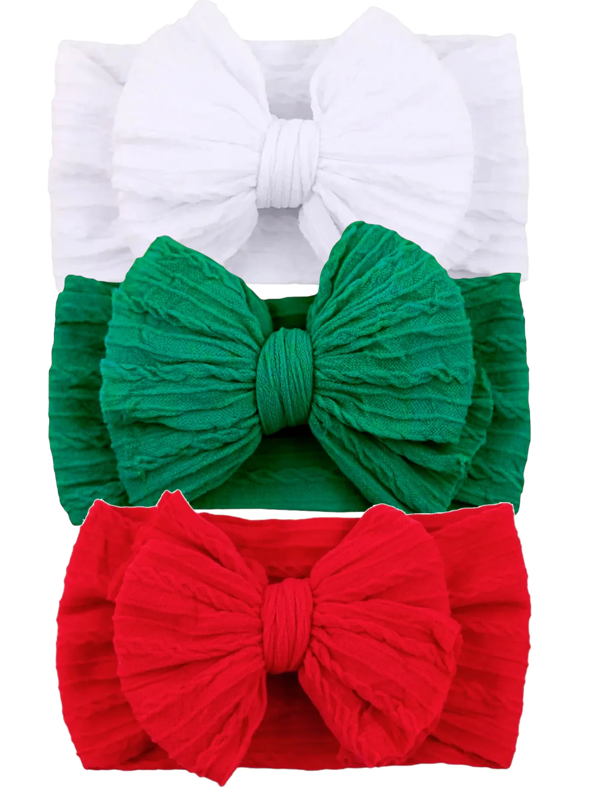 3-Pack Cable Bows, Red/Green/White