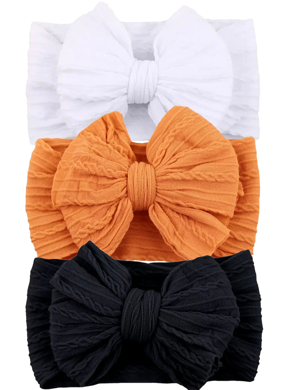 3-Pack Cable Bows, White/Orange/Black