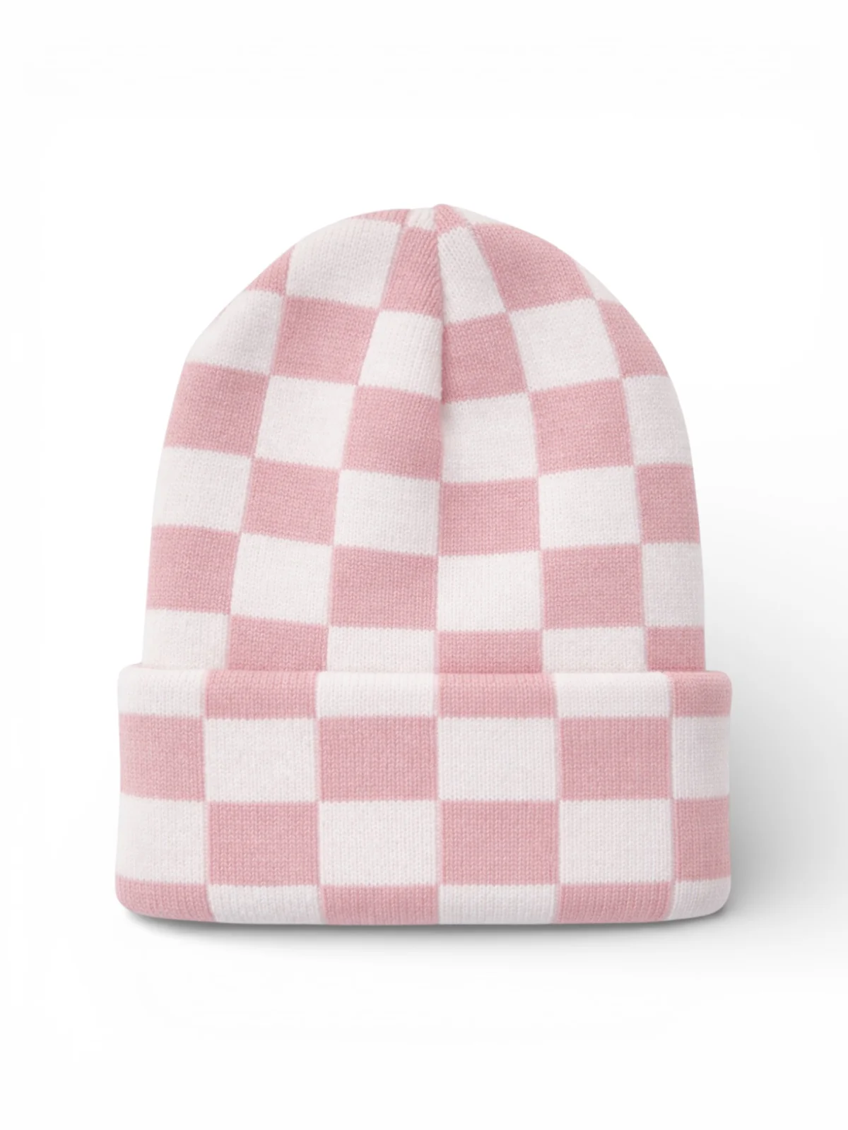 Baby's First HatĀ®, Petal Pink/Warm White Checkerboard