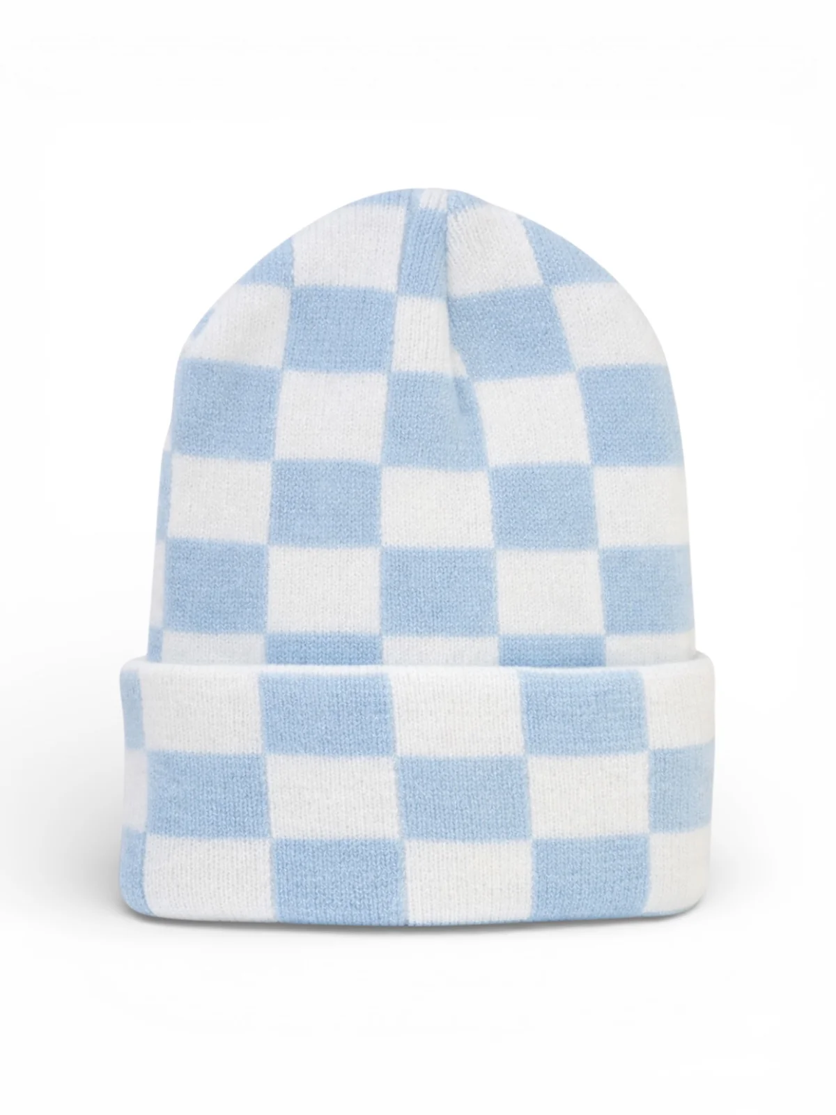 Baby's First HatĀ®, Baby Blue/Warm White Checkerboard - Image 2