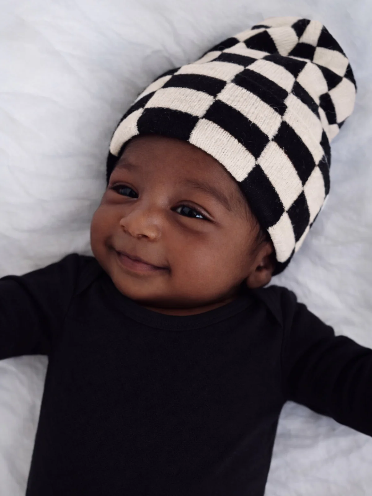 Baby's First HatĀ®, Black/Sand Checkerboard