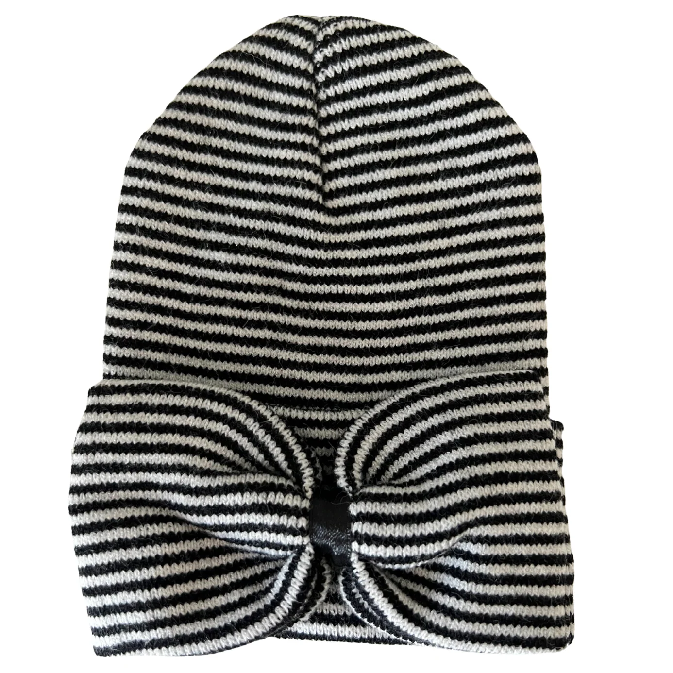 Baby's First HatĀ®, Black/White Stripe Bow