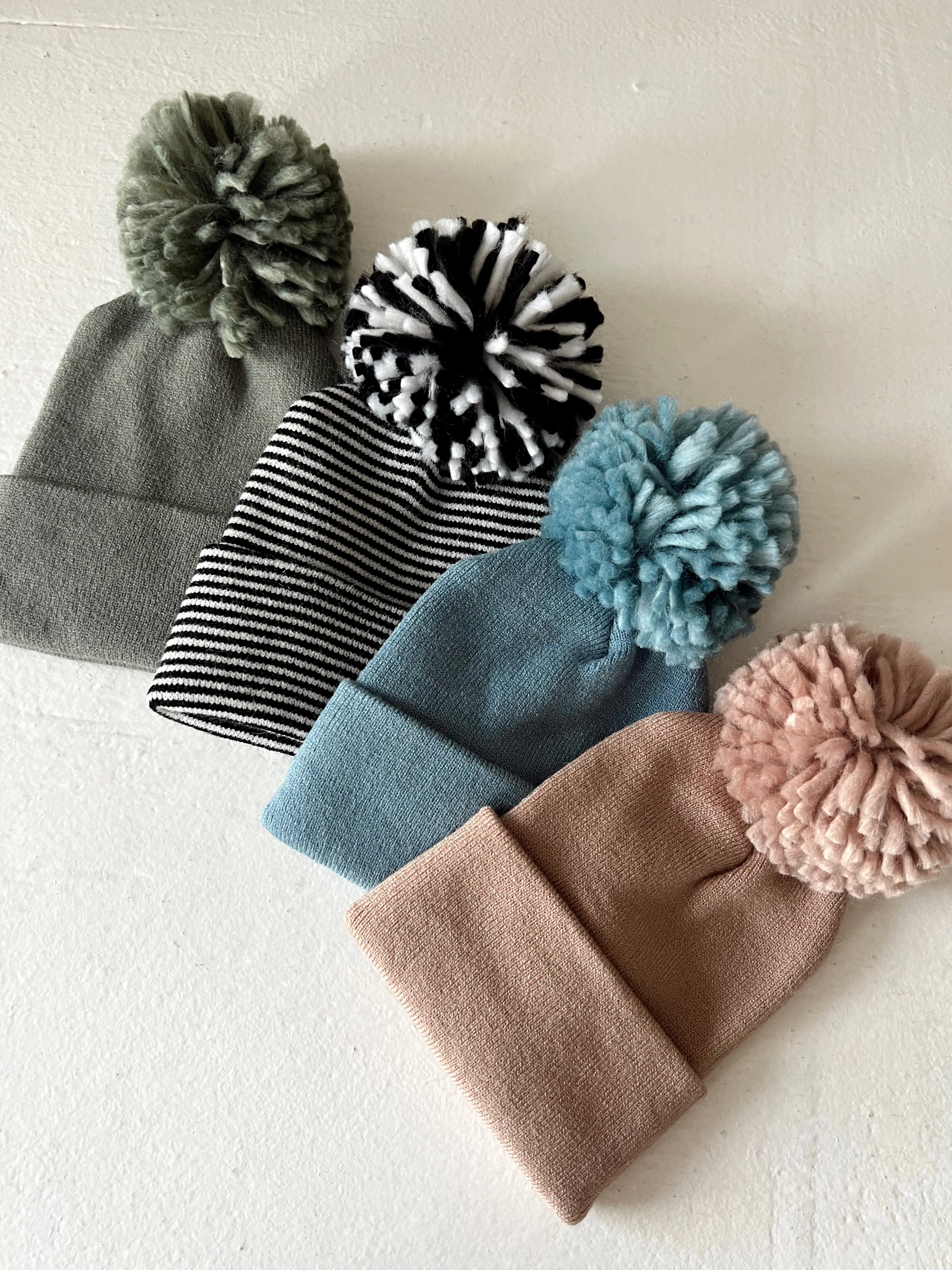 Baby's First HatĀ®, Black/White Stripe Pom - Image 3
